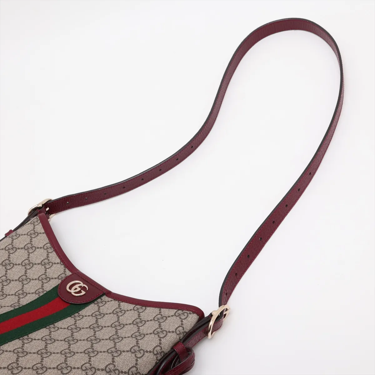 GG Supreme Ophidia PVC x Leather Shoulder Bag, Beige x Bordeaux, 836872 — view 5