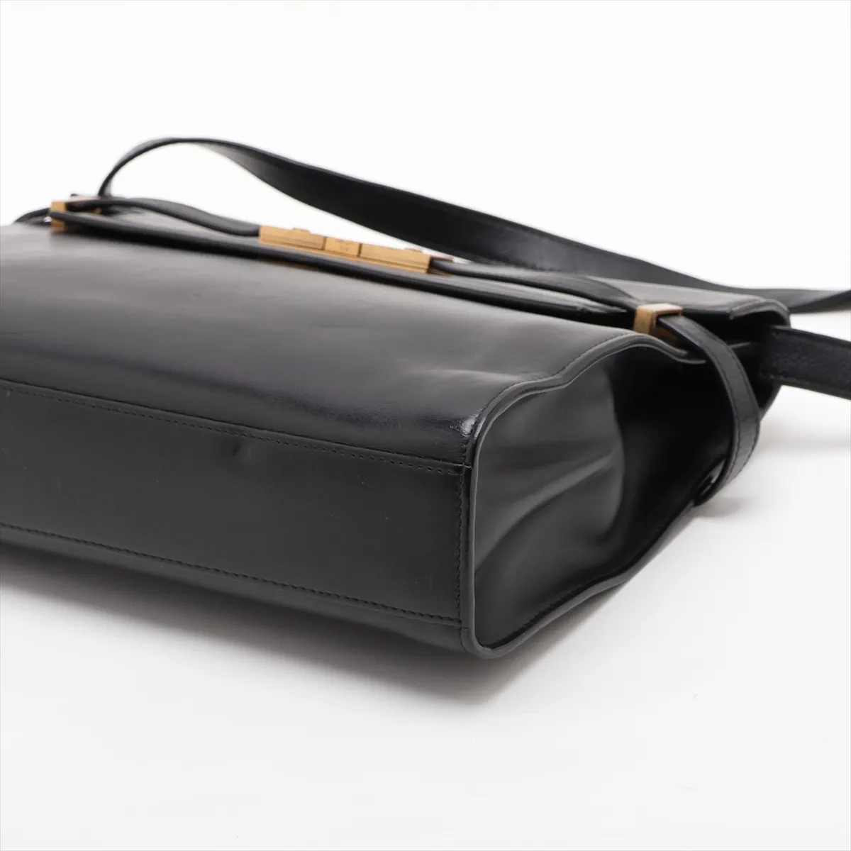 Manhattan 579271 Leather Shoulder Bag, Black — view 3
