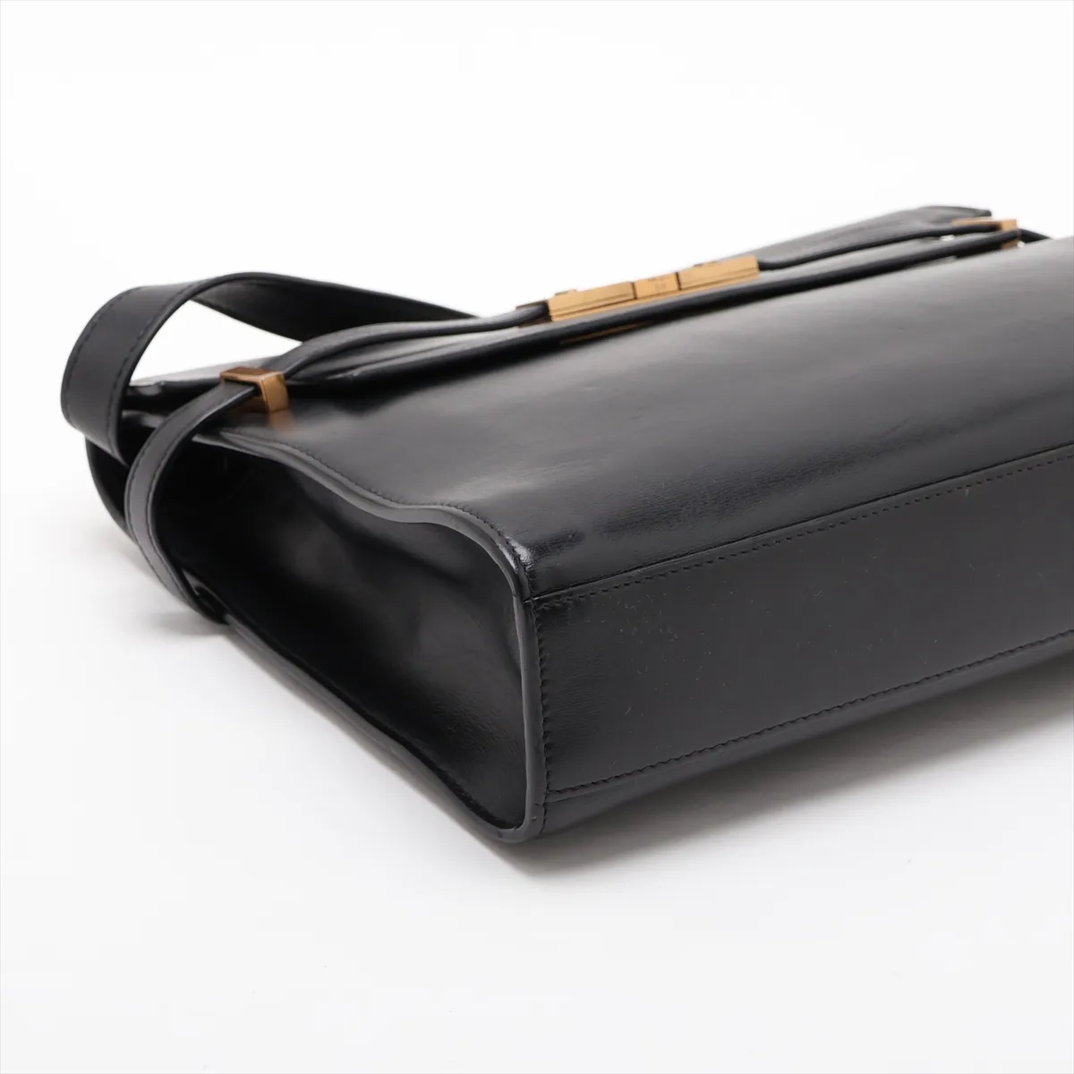 Manhattan 579271 Leather Shoulder Bag, Black — view 4