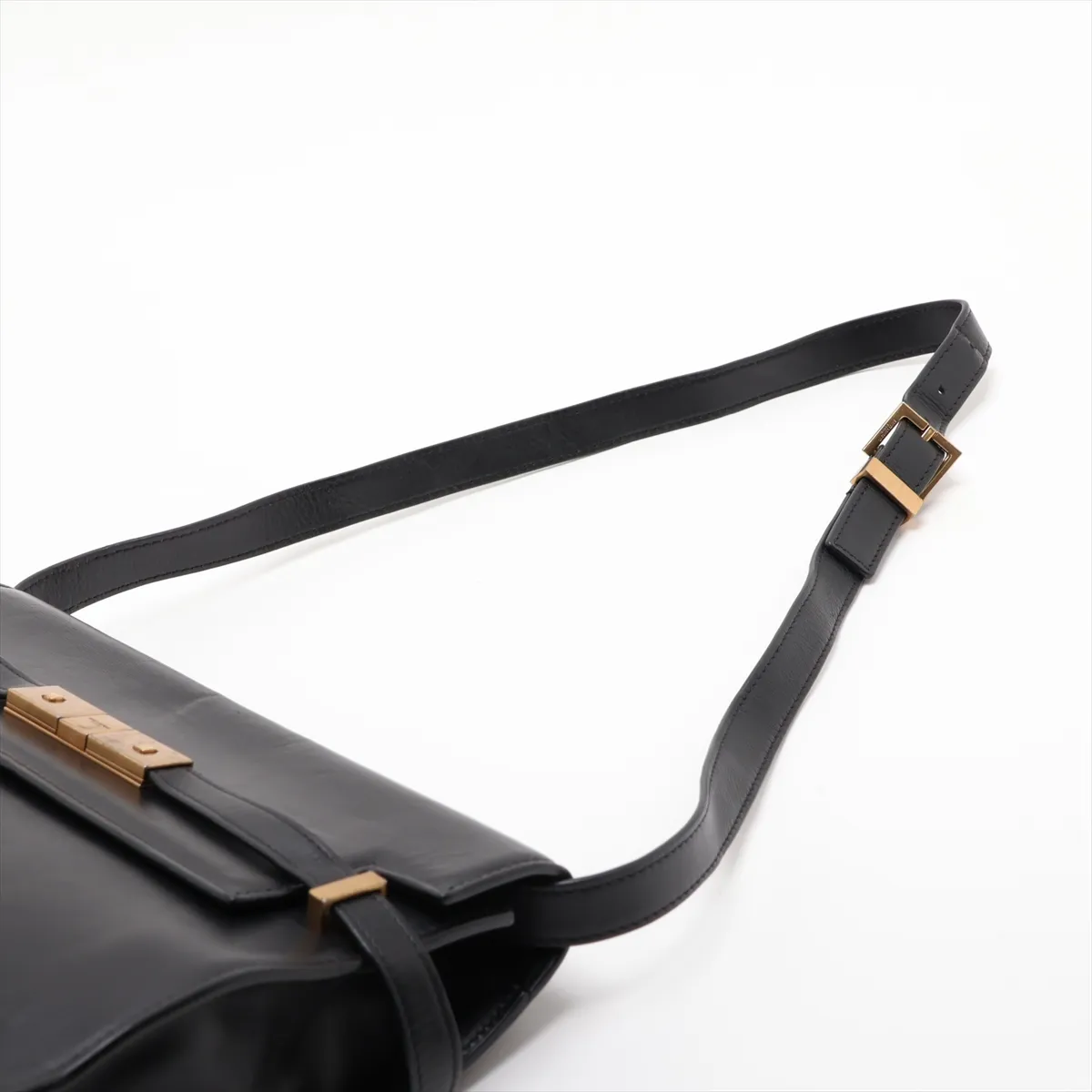 Manhattan 579271 Leather Shoulder Bag, Black — view 5