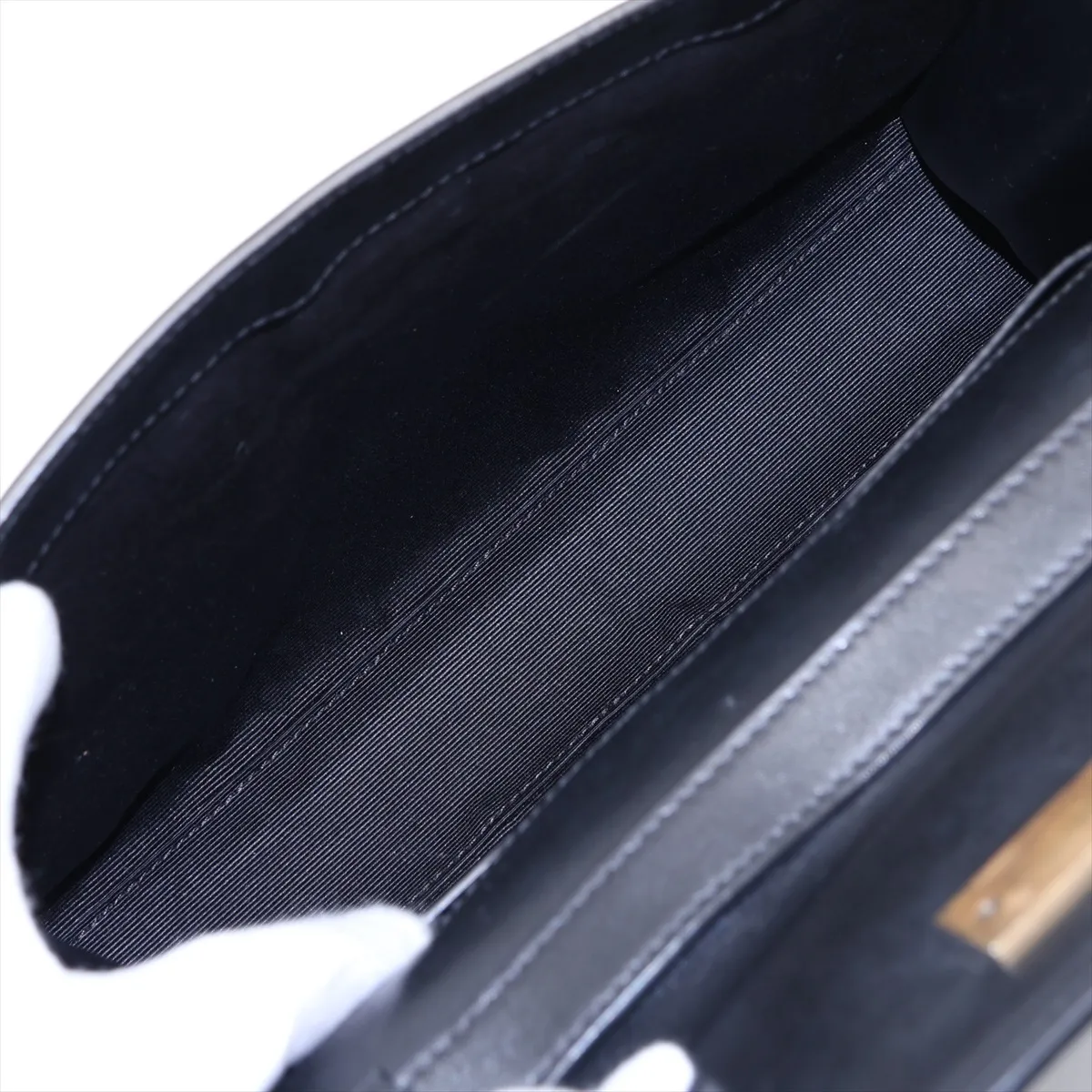 Manhattan 579271 Leather Shoulder Bag, Black — view 6