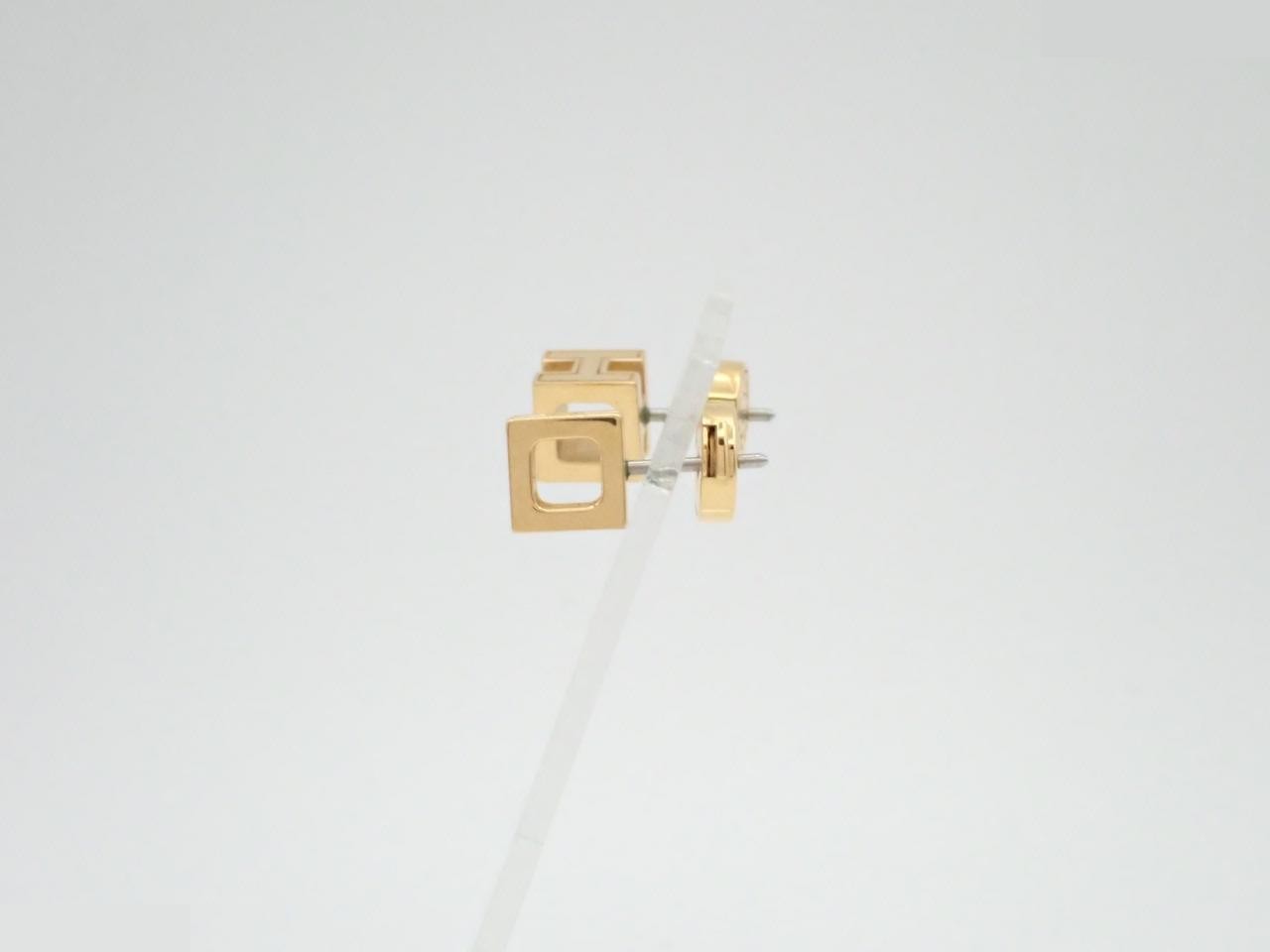 Earrings, Cage d'H, H-cube, Red, Gold — view 3