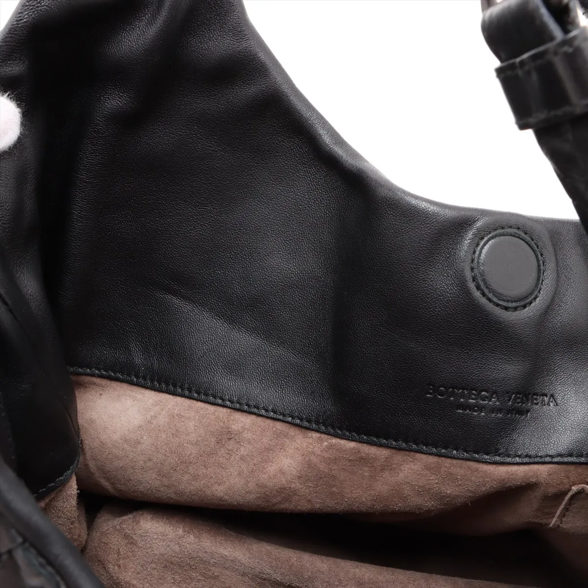 Intrecciato Campana Leather Tote Bag Black 125787 — view 11