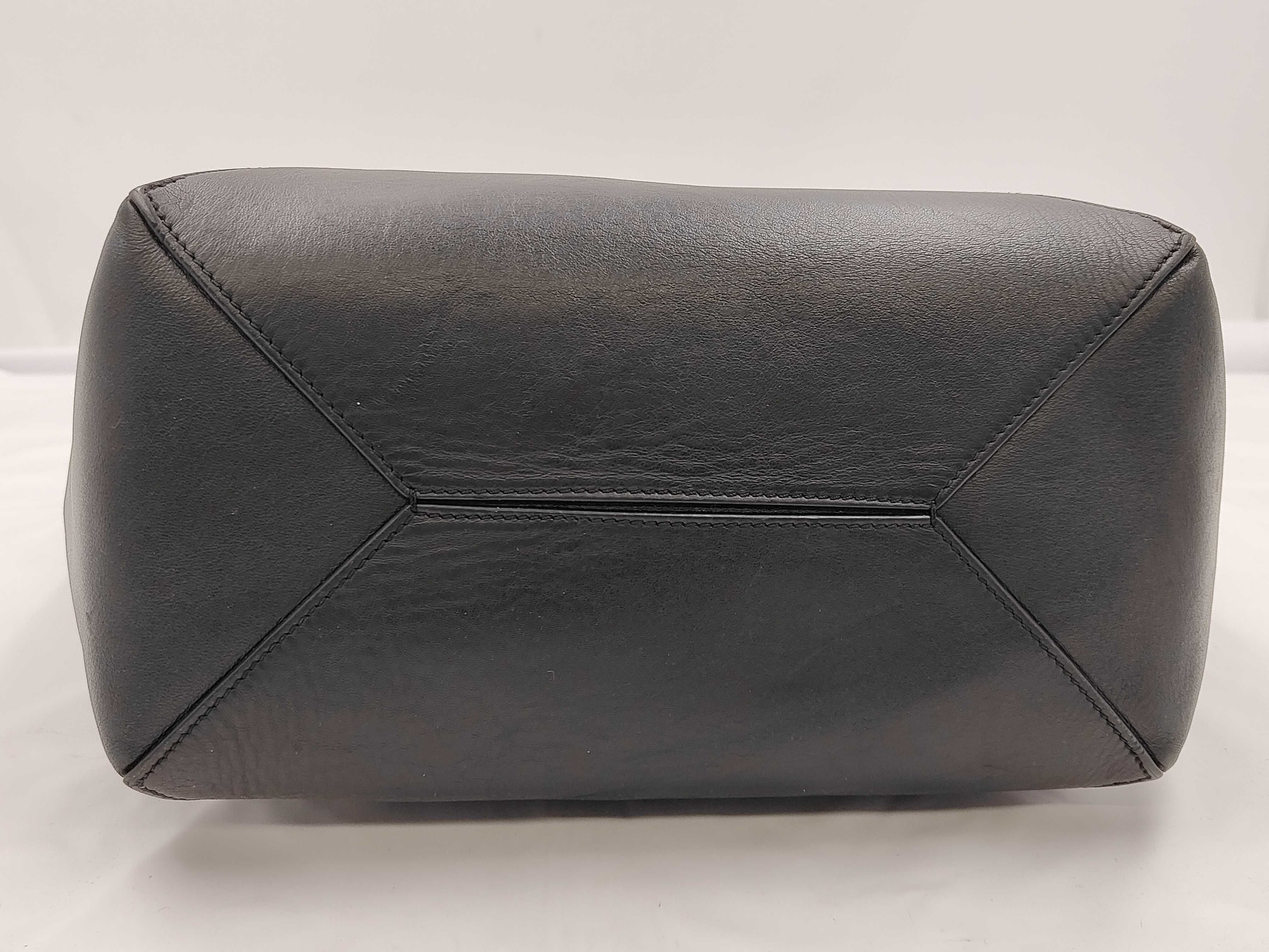Puzzlefold Tote, Shiny Calf Leather Tote Bag, Black — view 6