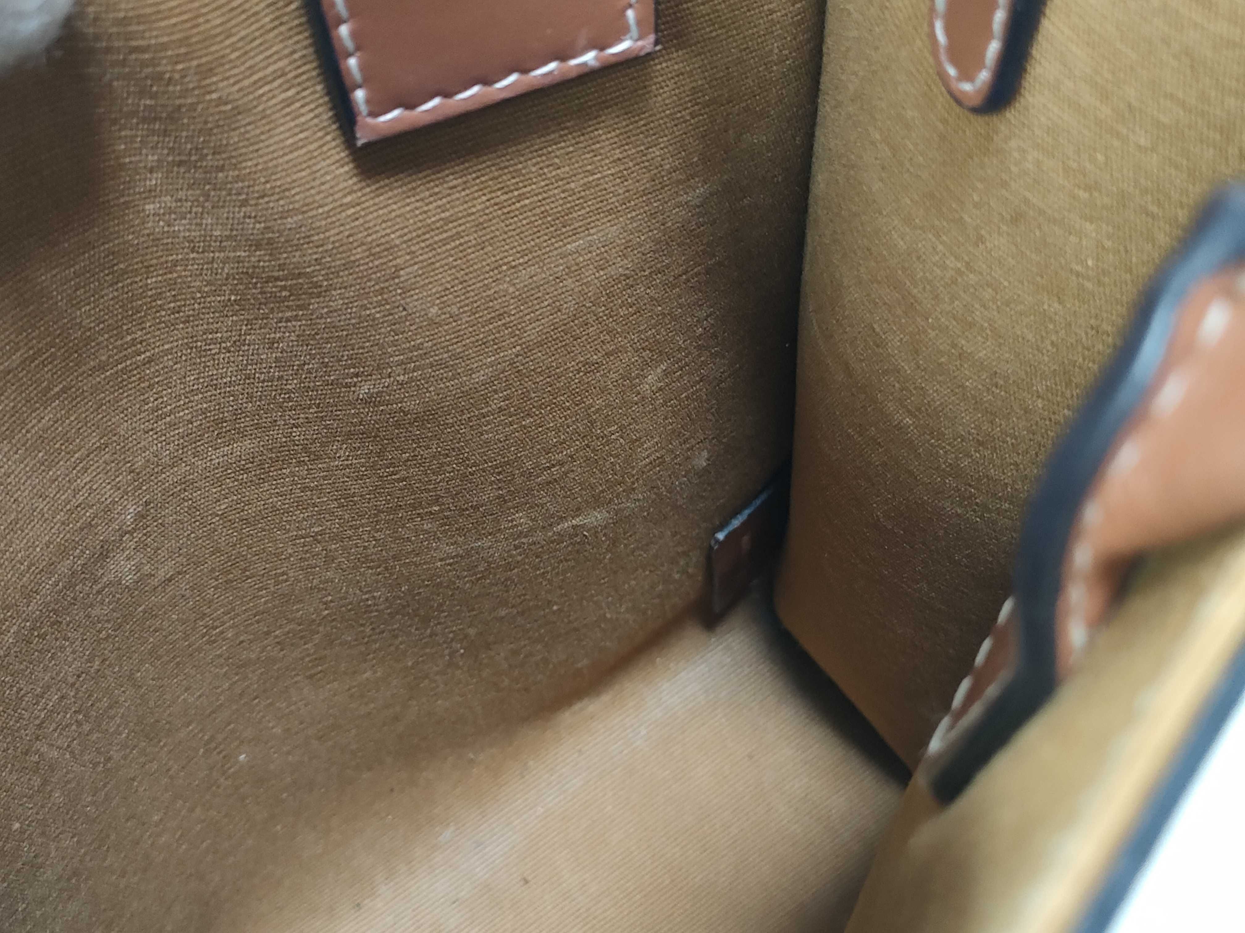Triomphe Mini Vertical Cabas PVC x Leather 2-Way Handbag Brown Handbag — view 14