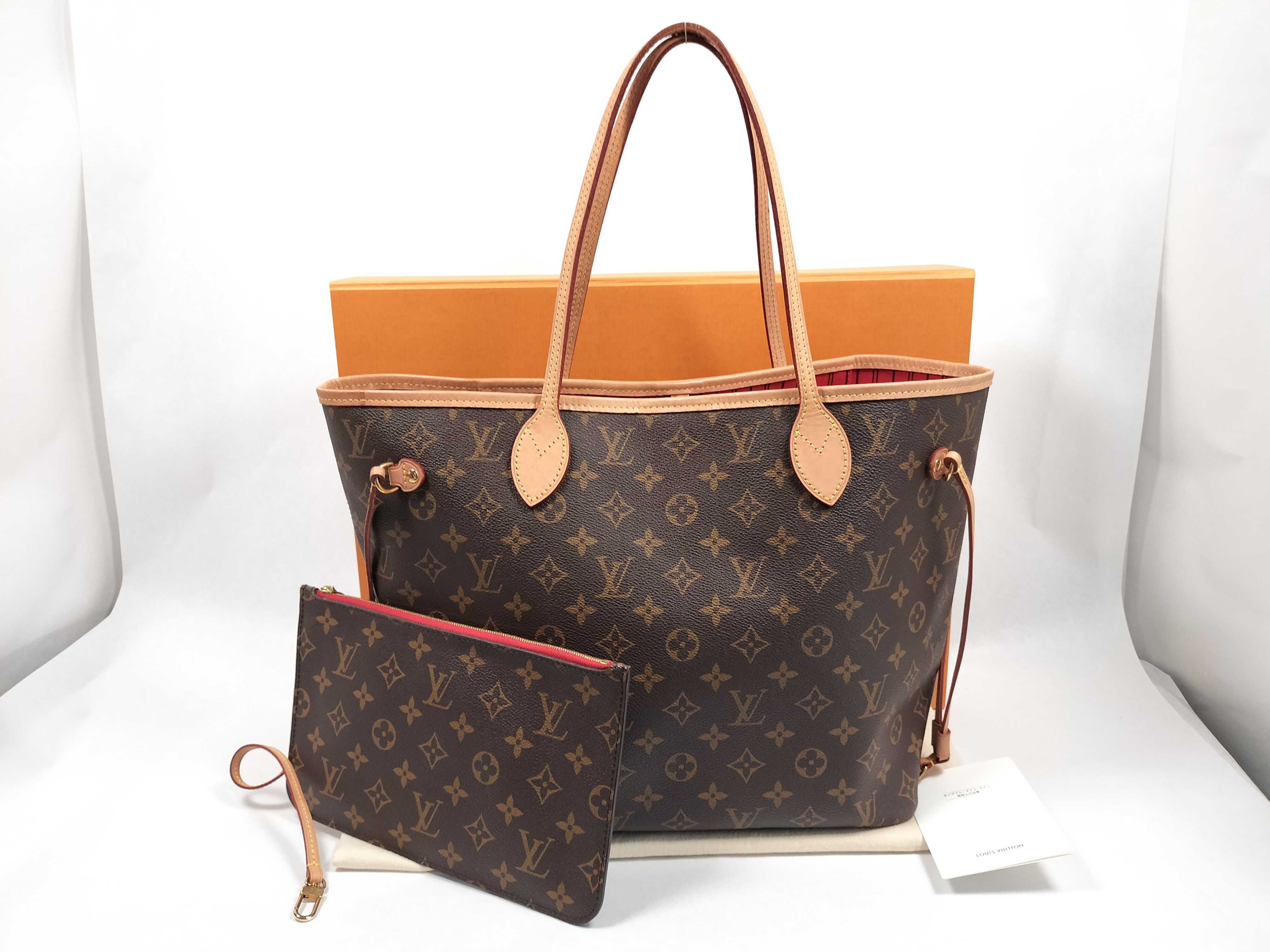 Monogram Neverfull MM Cerise M46987 LU2230 Accessories: Box, dust bag, pouch, tote bag