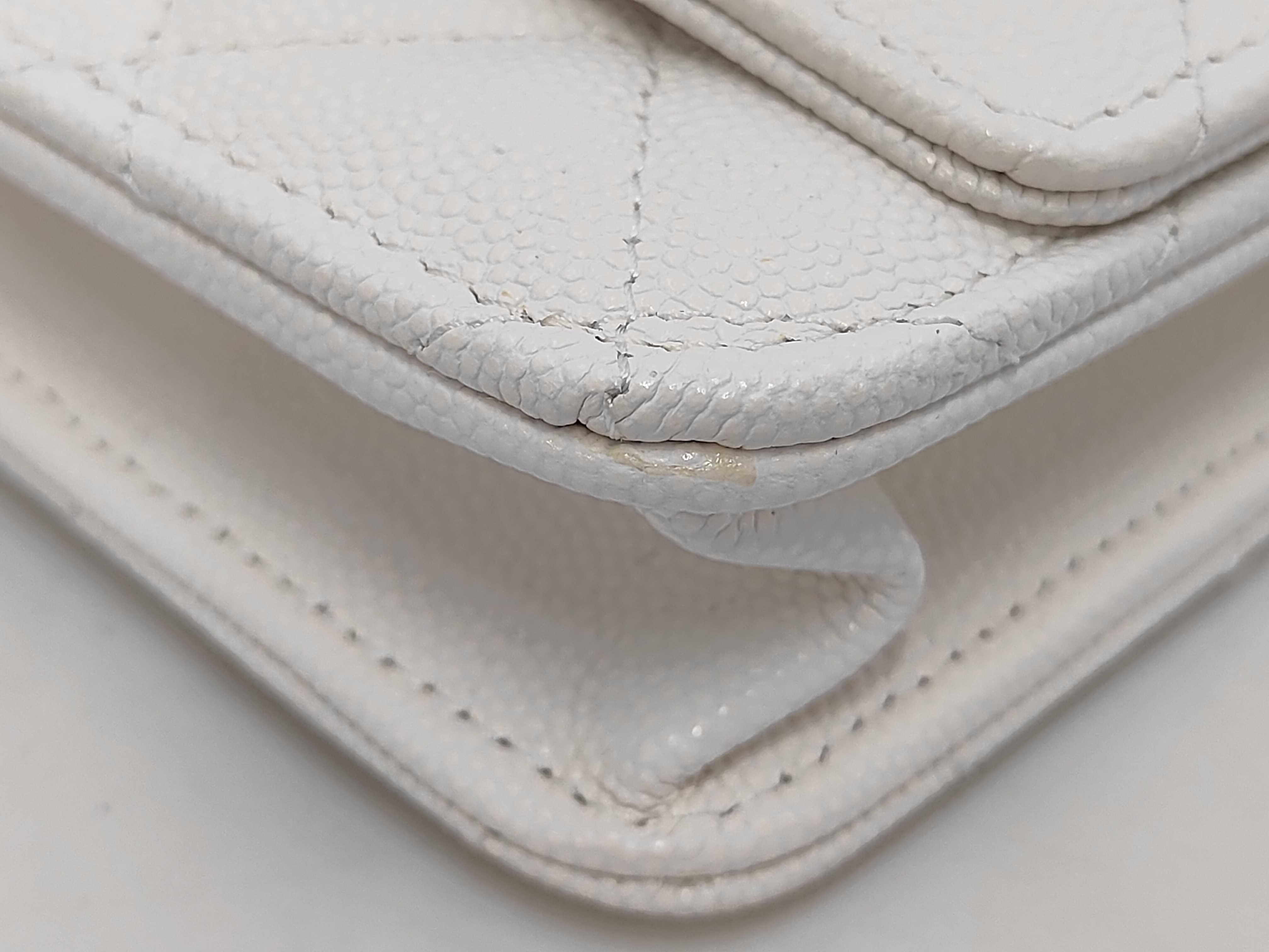 CHANEL19 Matelassé Chain Wallet Caviar Leather White Silver Hardware Shoulder Bag — view 4