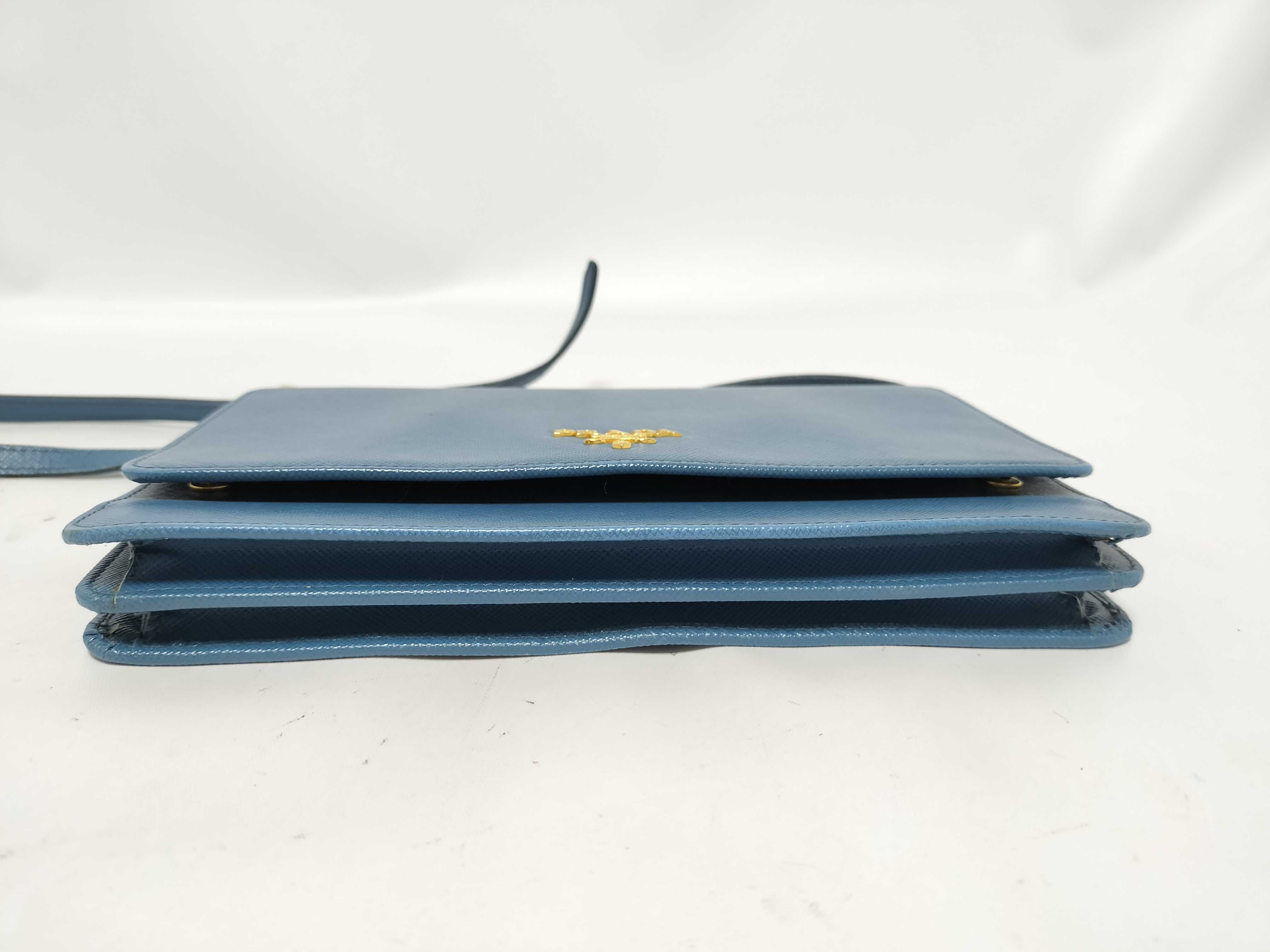 Shoulder Bag Saffiano Blue Wallet — view 6