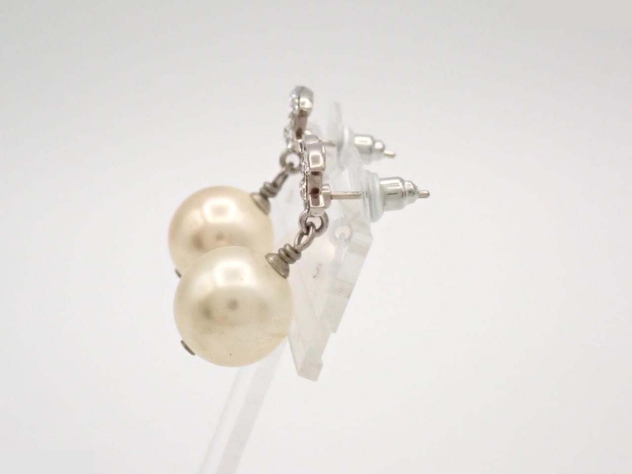 earrings, A18V, Coco Mark, stone, 2.7cm height, swing type. — view 3
