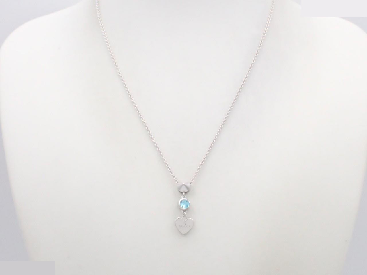 Heart-shaped necklace with topaz, sterling silver (SV925), 6.4g — view 3