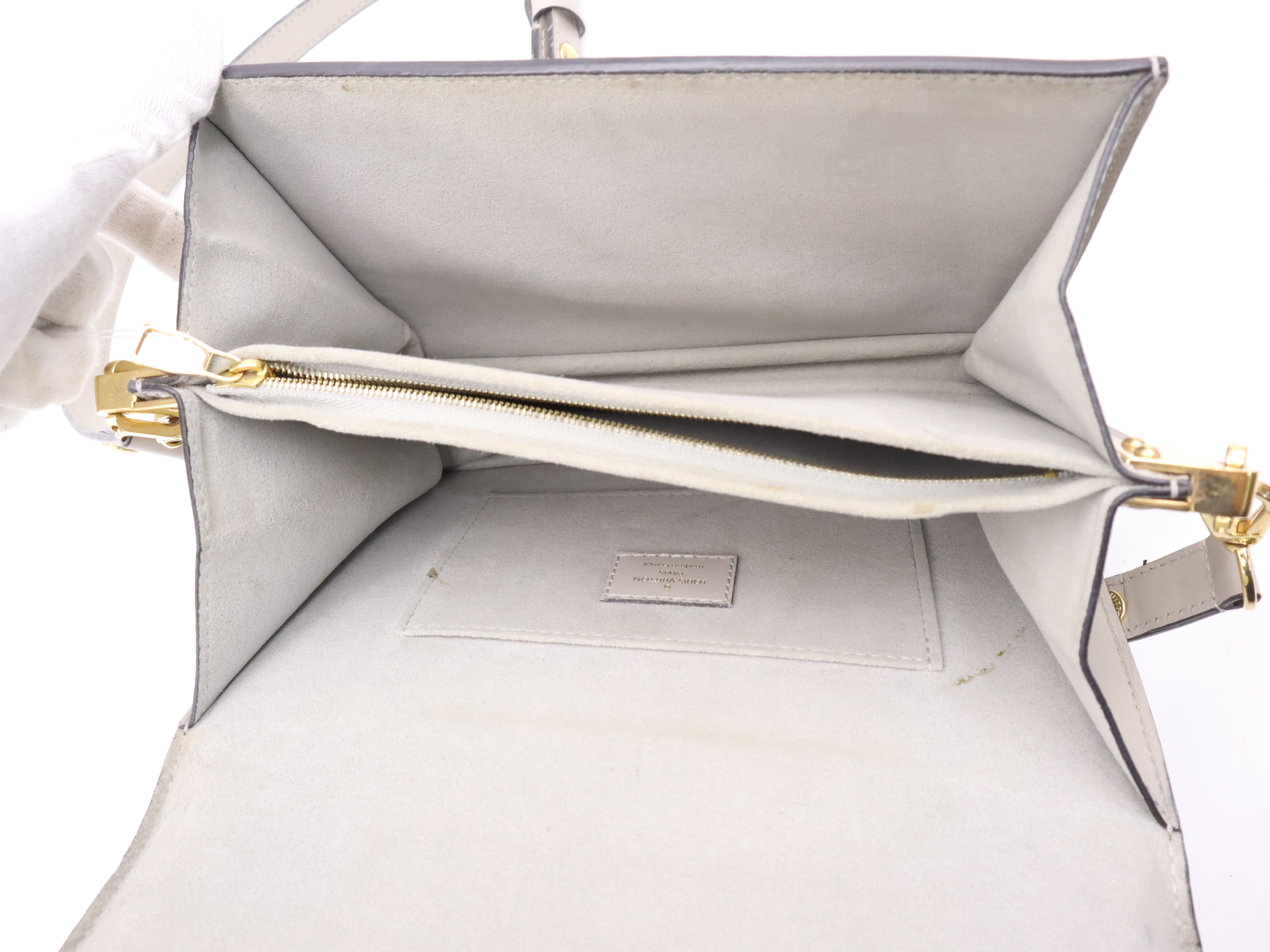 Calf Leather Dauphine MINI Grey Gold Hardware Shoulder Bag with Shoulder Strap — view 12