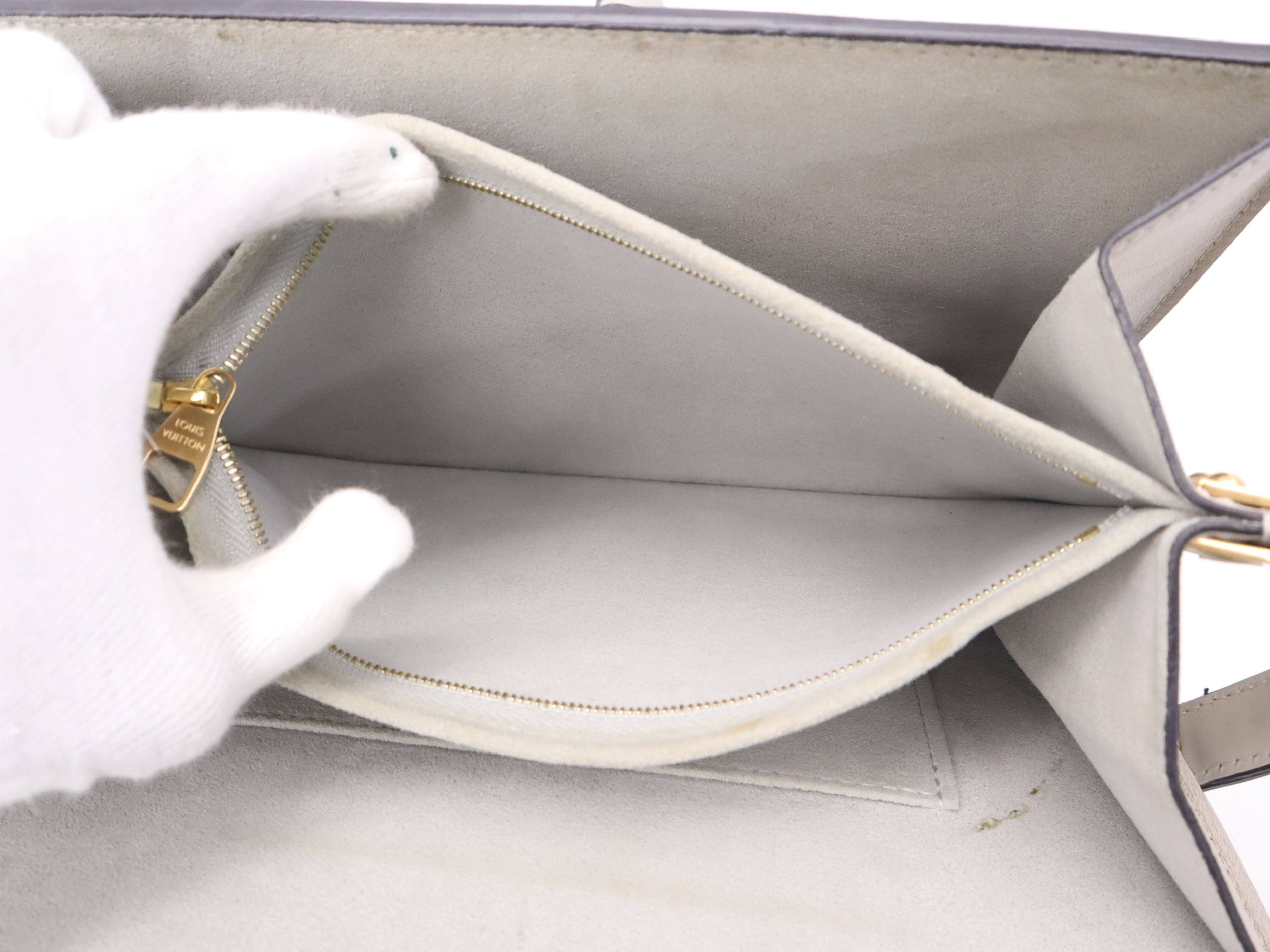 Calf Leather Dauphine MINI Grey Gold Hardware Shoulder Bag with Shoulder Strap — view 13