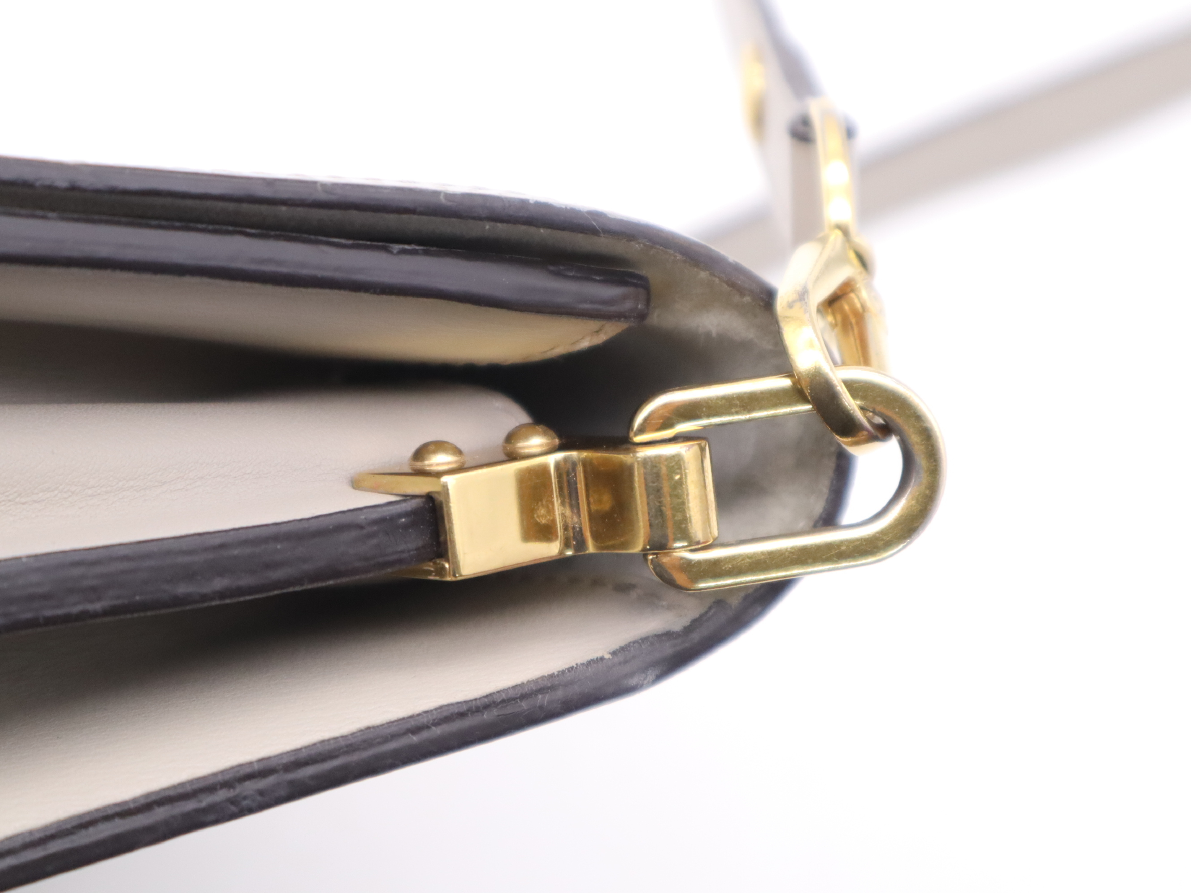 Calf Leather Dauphine MINI Grey Gold Hardware Shoulder Bag with Shoulder Strap — view 7