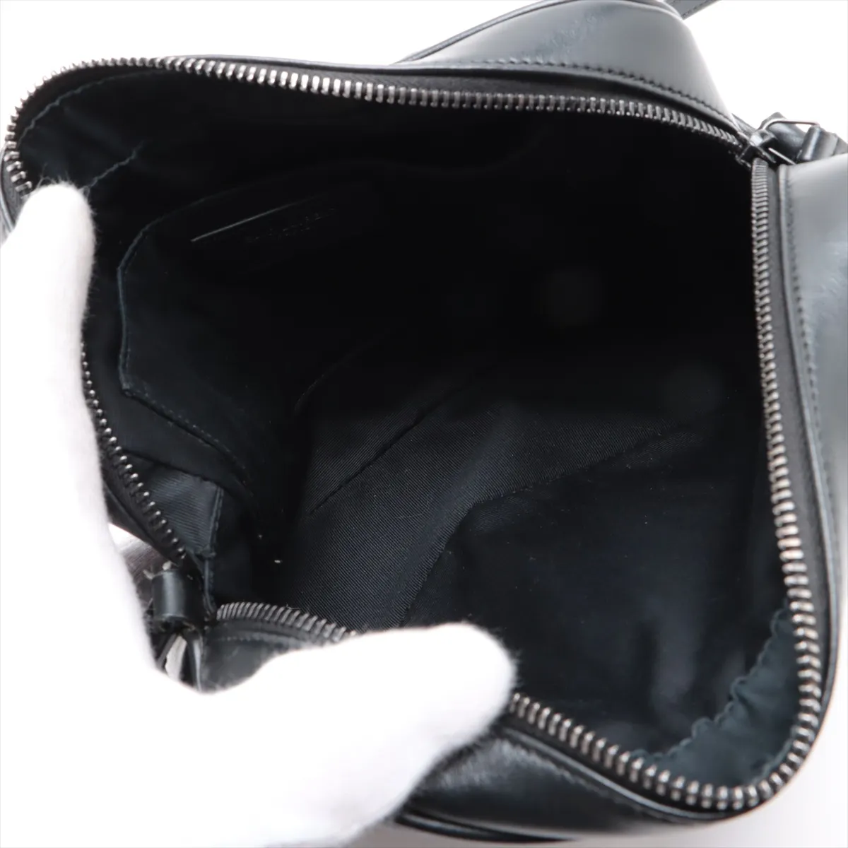Lou Camera Leather Shoulder Bag, Black, 612544 — view 6