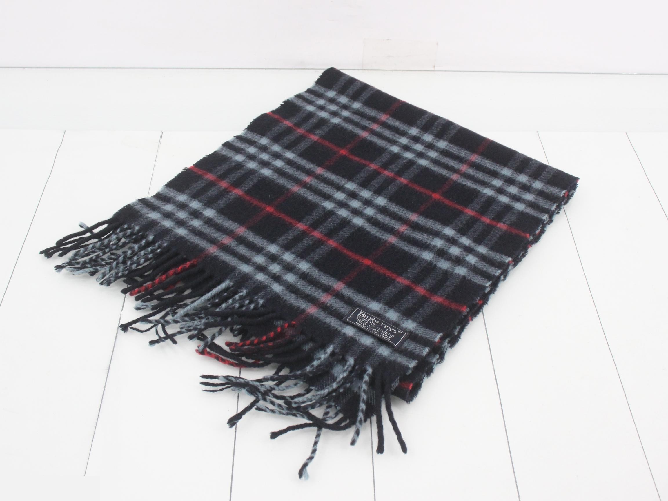 Tag attached, 100% cashmere check scarf