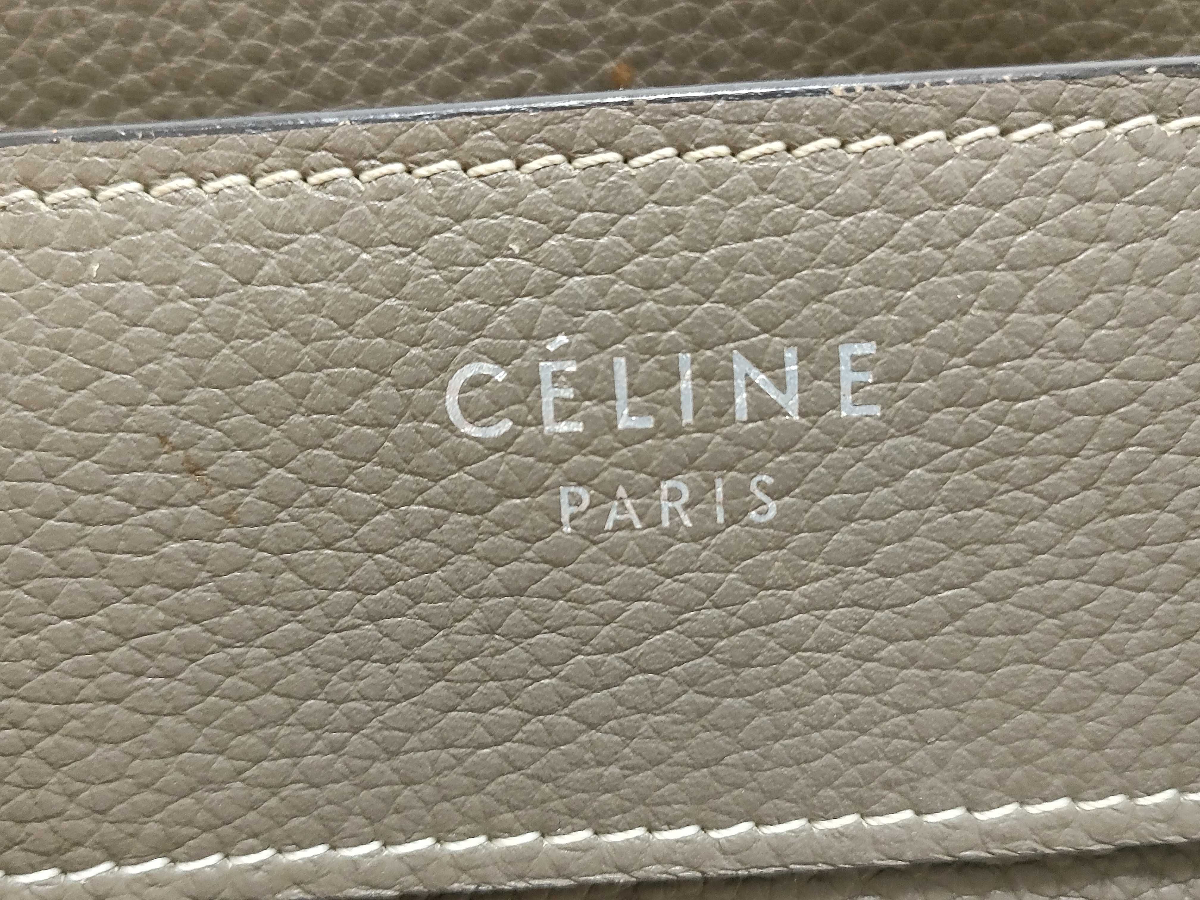 Luggage Micro Shopper Leather Handbag, Greige — view 12