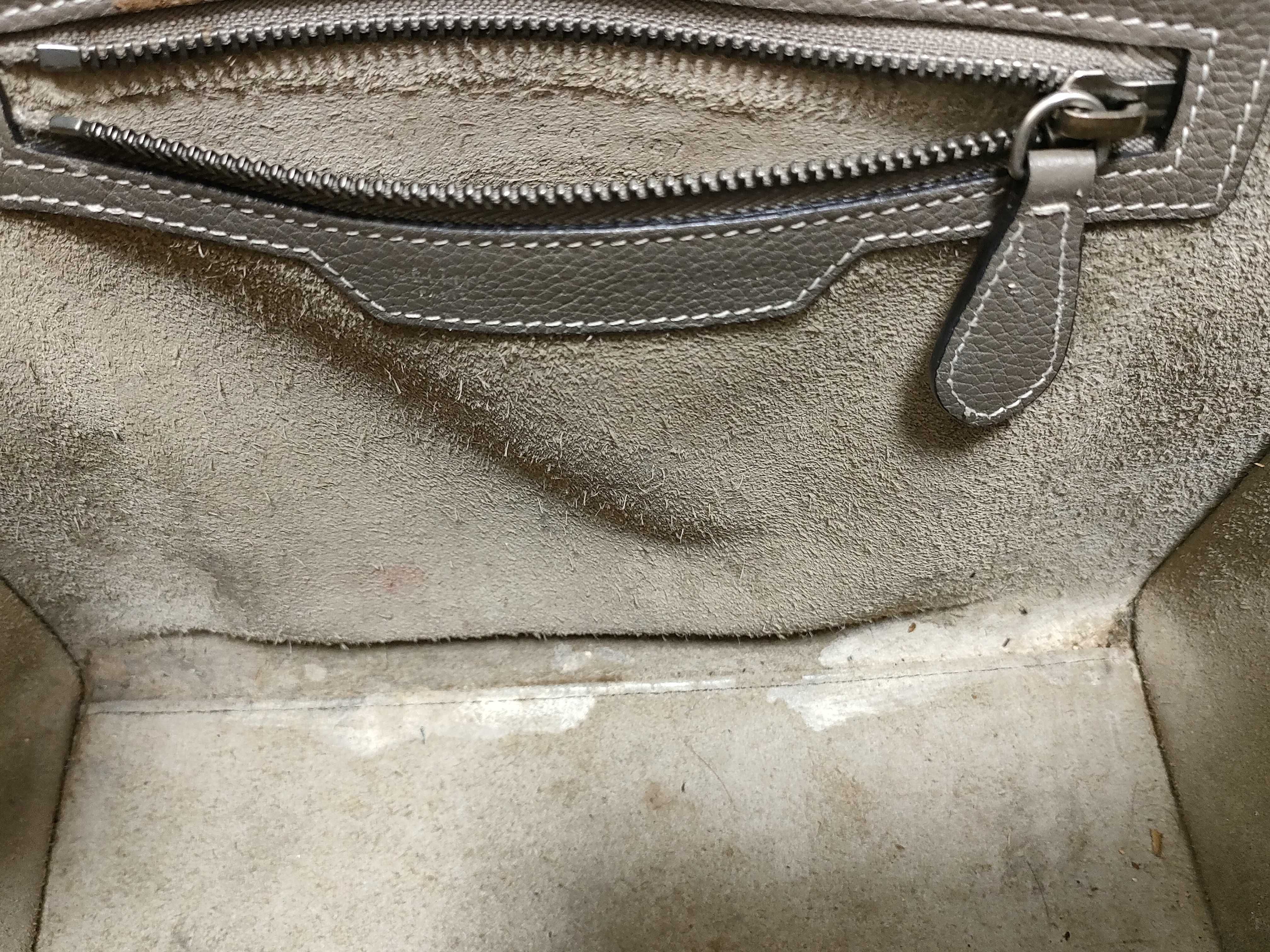 Luggage Micro Shopper Leather Handbag, Greige — view 13