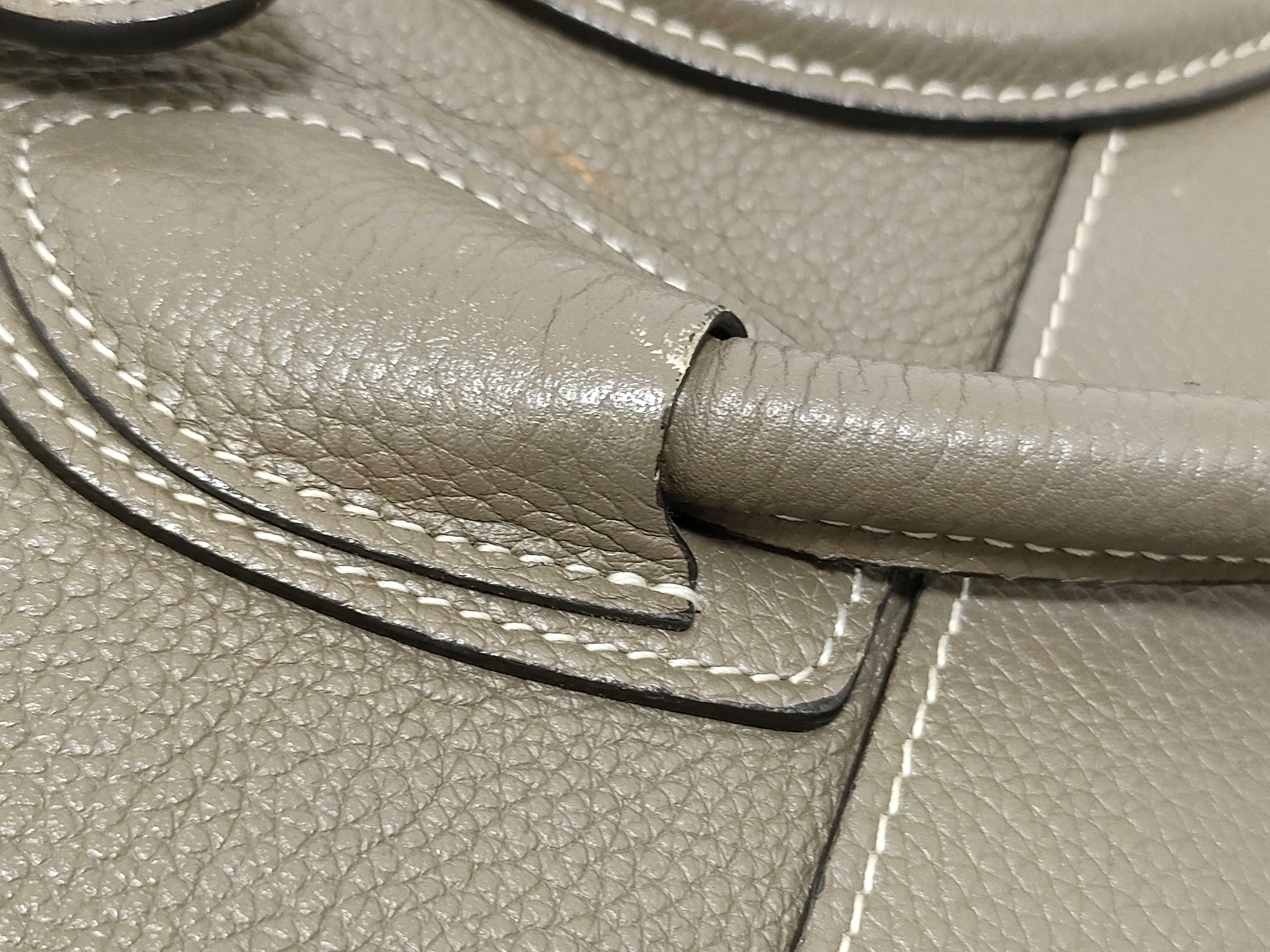 Luggage Micro Shopper Leather Handbag, Greige — view 5