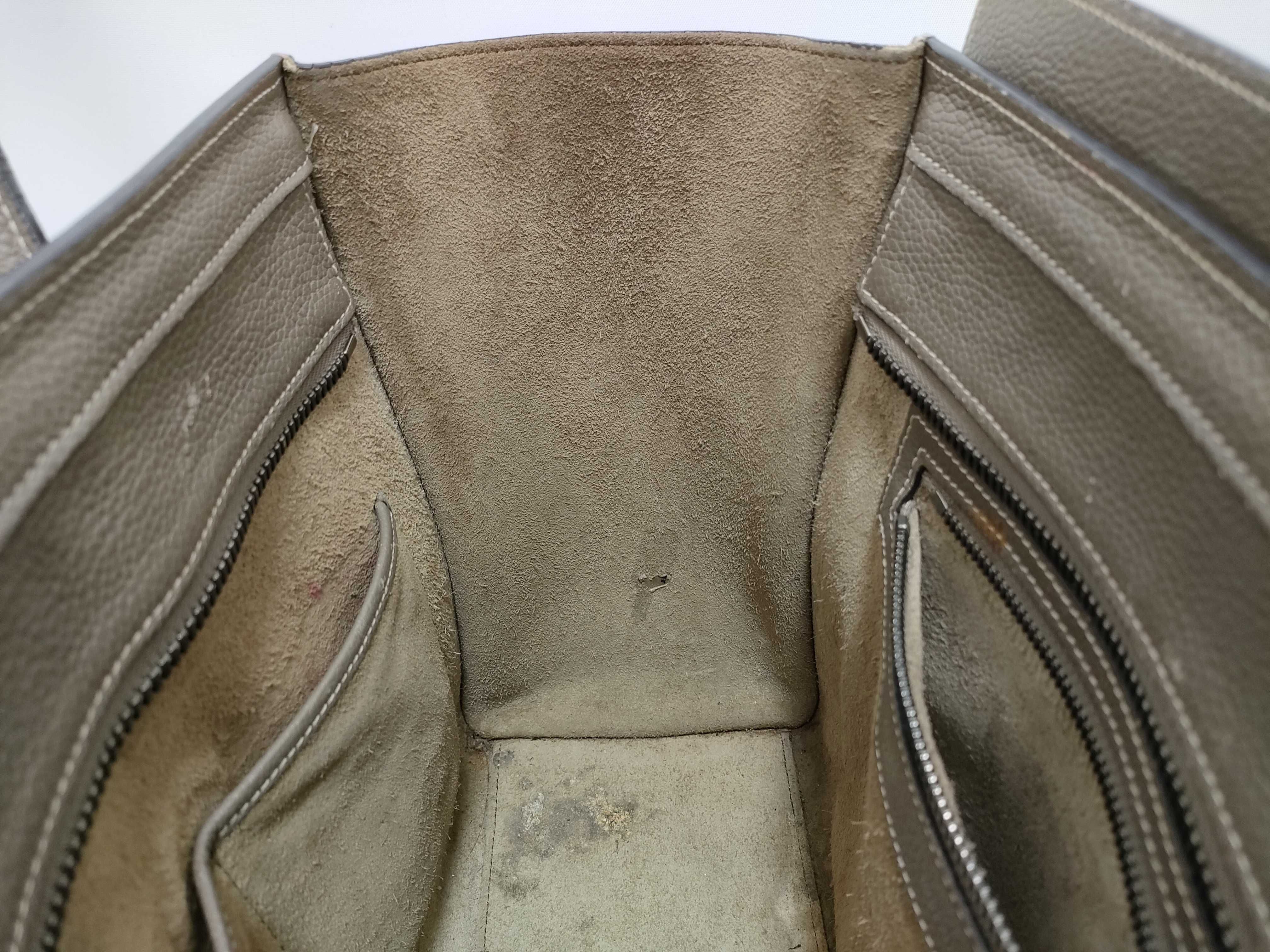 Luggage Micro Shopper Leather Handbag, Greige — view 9