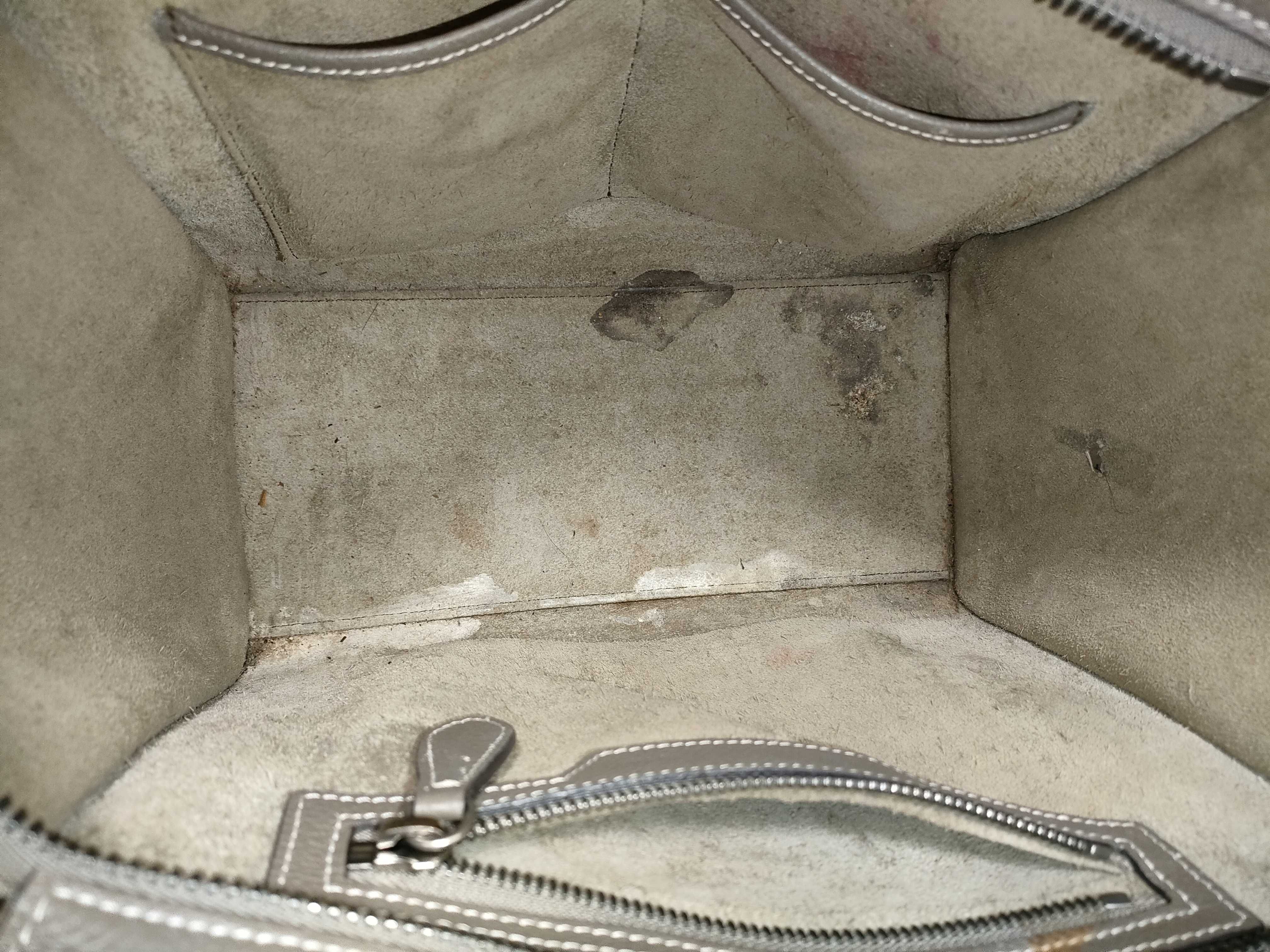 Luggage Micro Shopper Leather Handbag, Greige — view 10