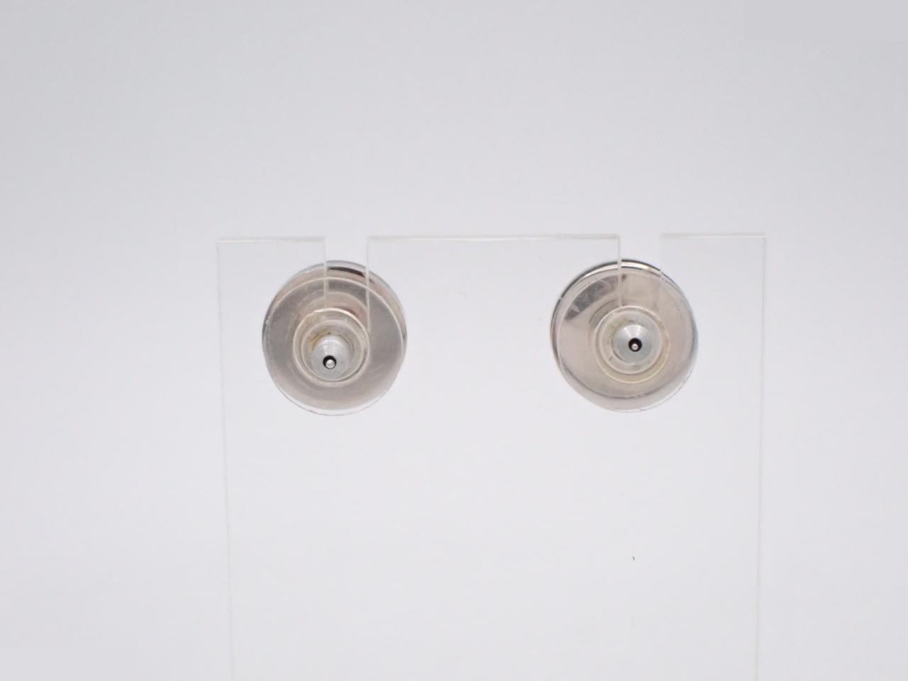 Button-style clear earrings — view 2