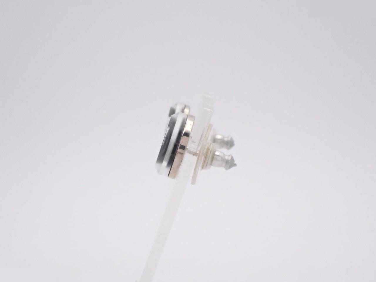 Button-style clear earrings — view 3