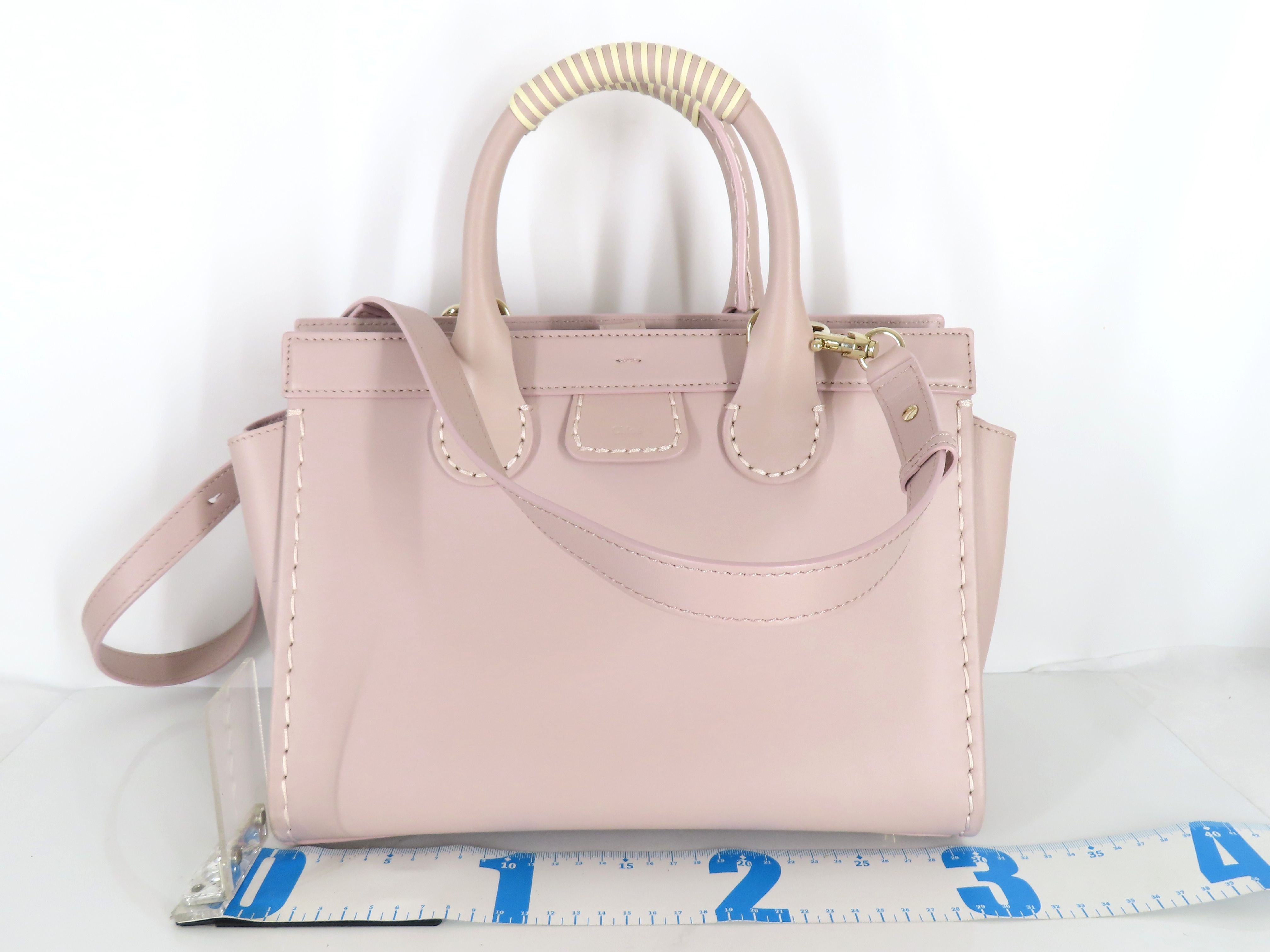 Edith Leather 2-Way Handbag, Pink Gray — view 2