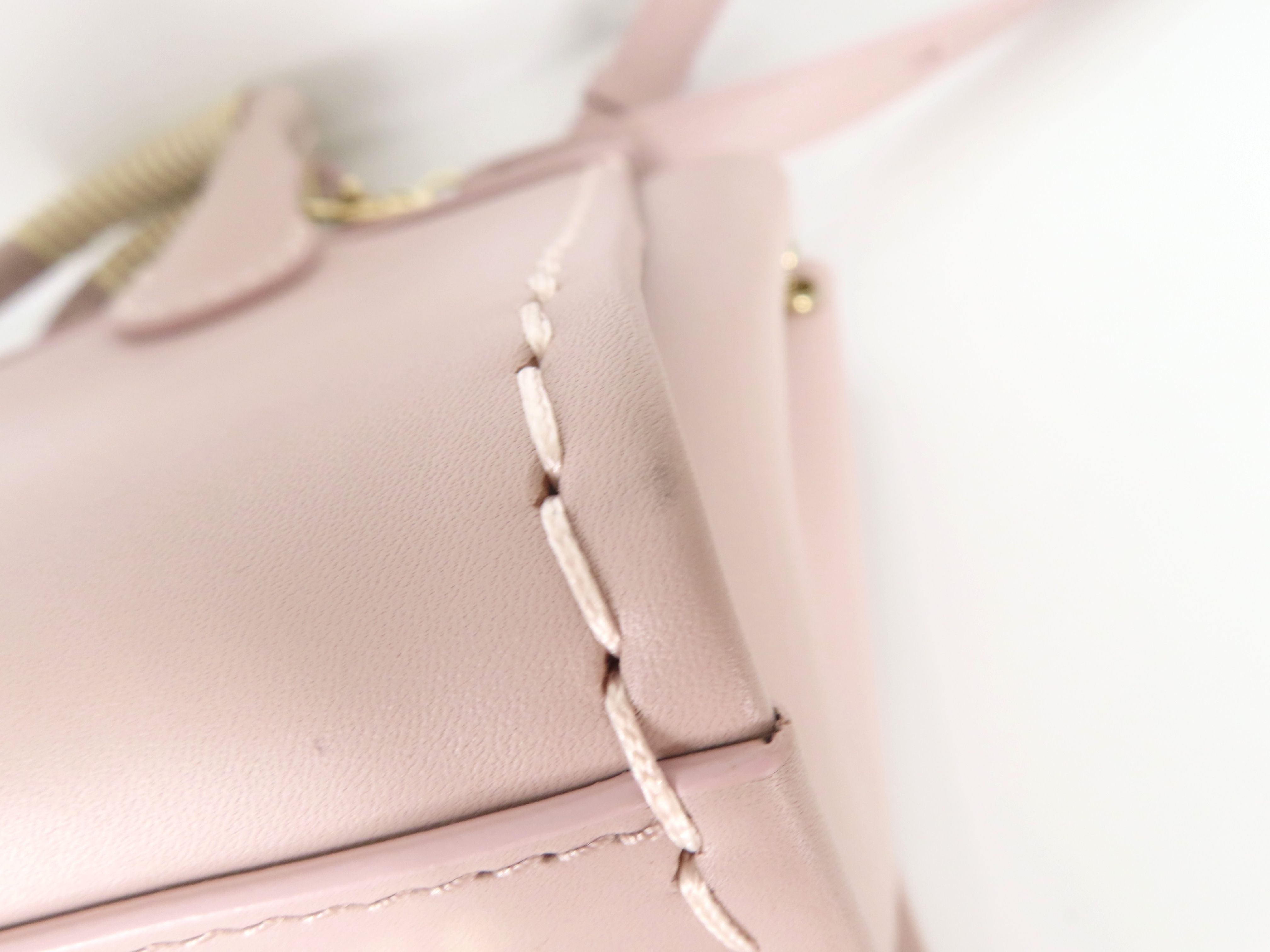 Edith Leather 2-Way Handbag, Pink Gray — view 6