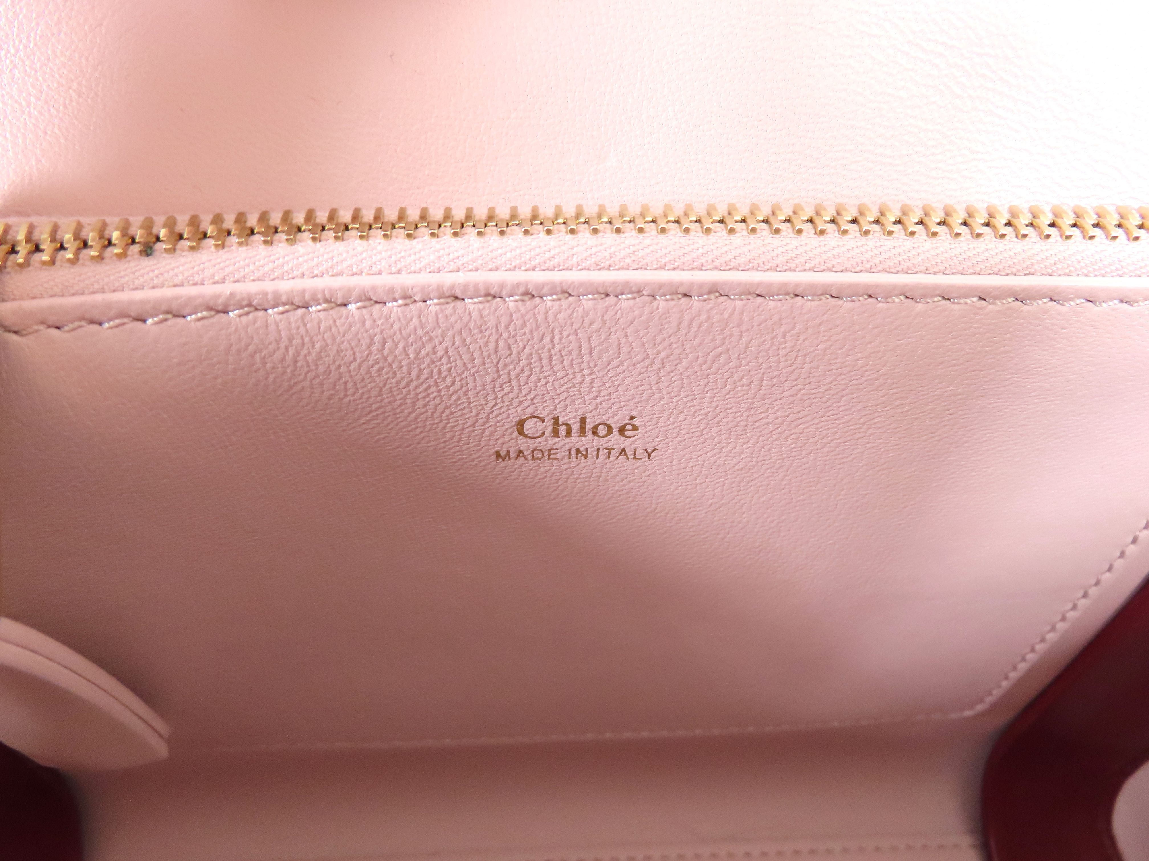 Edith Leather 2-Way Handbag, Pink Gray — view 10