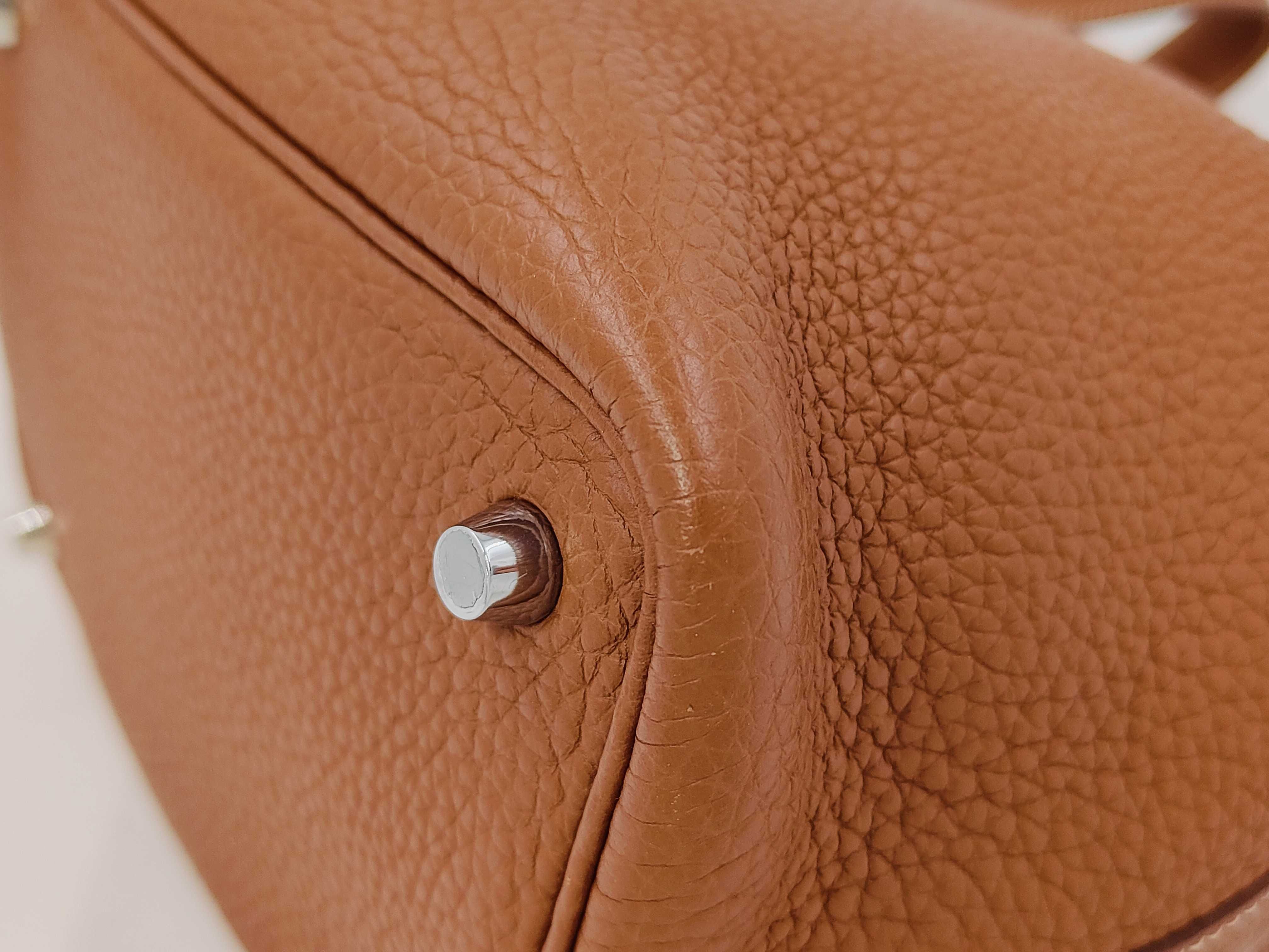 Picotin Lock PM Taurillon Leather Gold Y Stamp Silver Handbag — view 6
