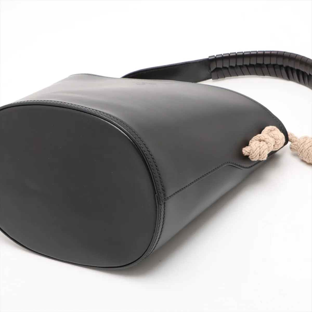 Leather Shoulder Bag, Black, 1BE050, Unsigned Guarantee Card — view 3