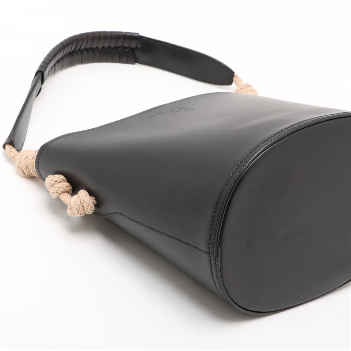 Leather Shoulder Bag, Black, 1BE050, Unsigned Guarantee Card — view 4
