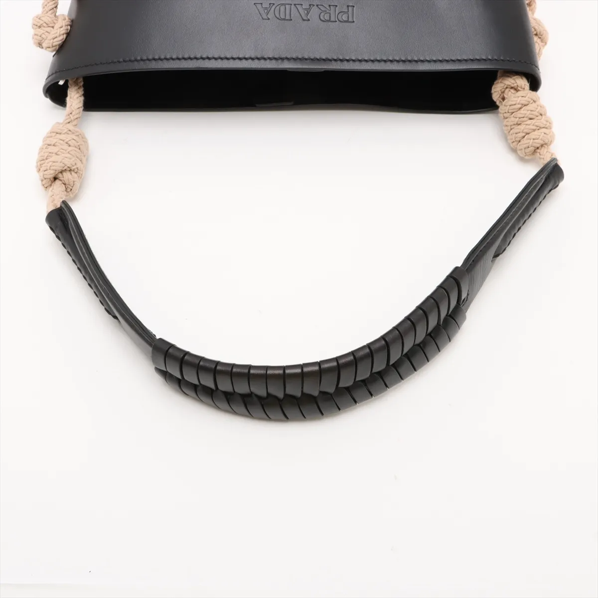 Leather Shoulder Bag, Black, 1BE050, Unsigned Guarantee Card — view 5