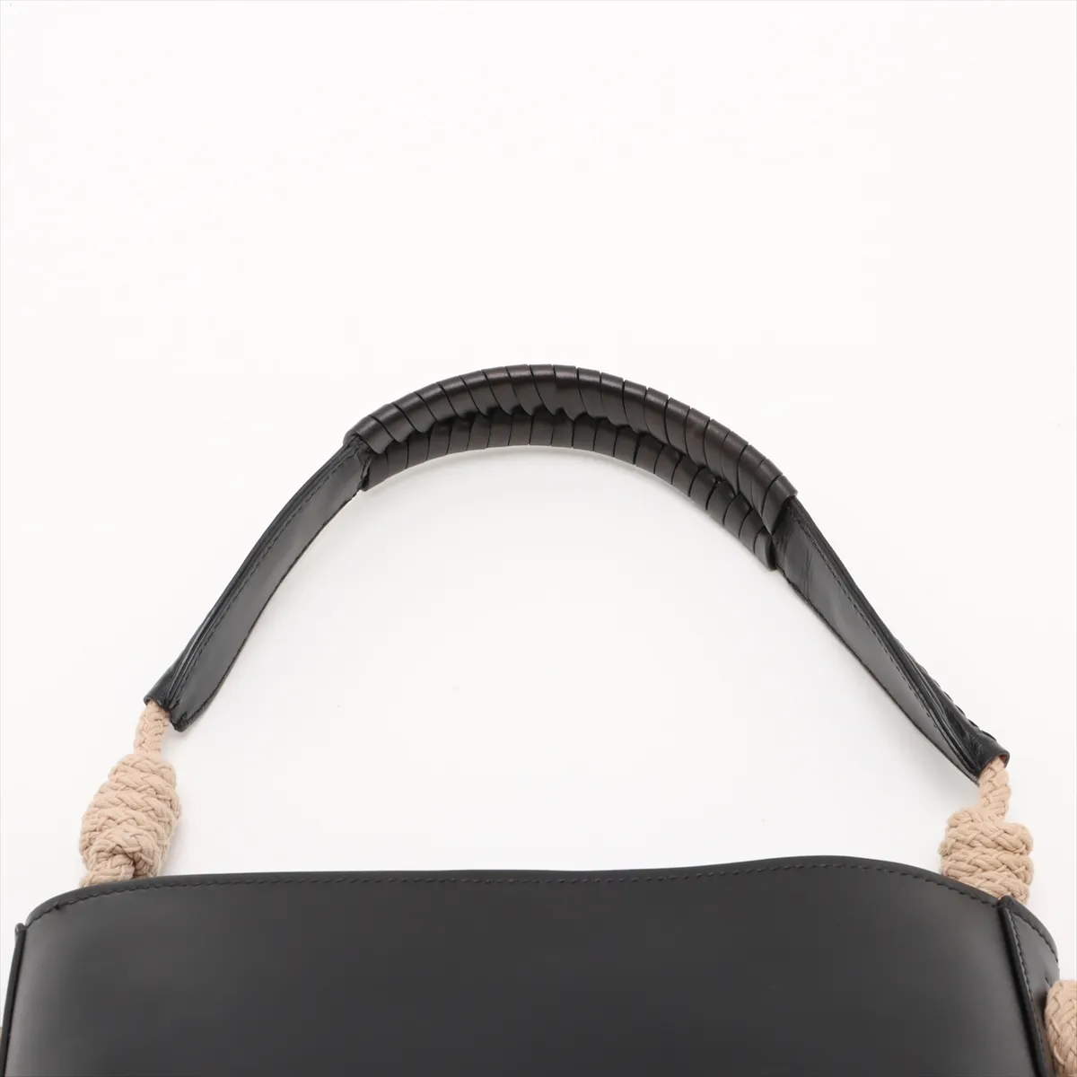 Leather Shoulder Bag, Black, 1BE050, Unsigned Guarantee Card — view 6