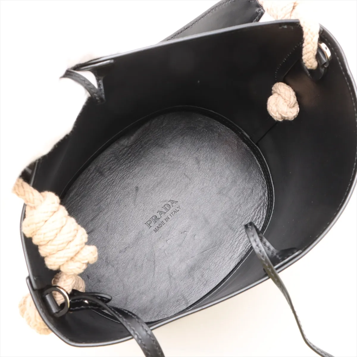 Leather Shoulder Bag, Black, 1BE050, Unsigned Guarantee Card — view 7