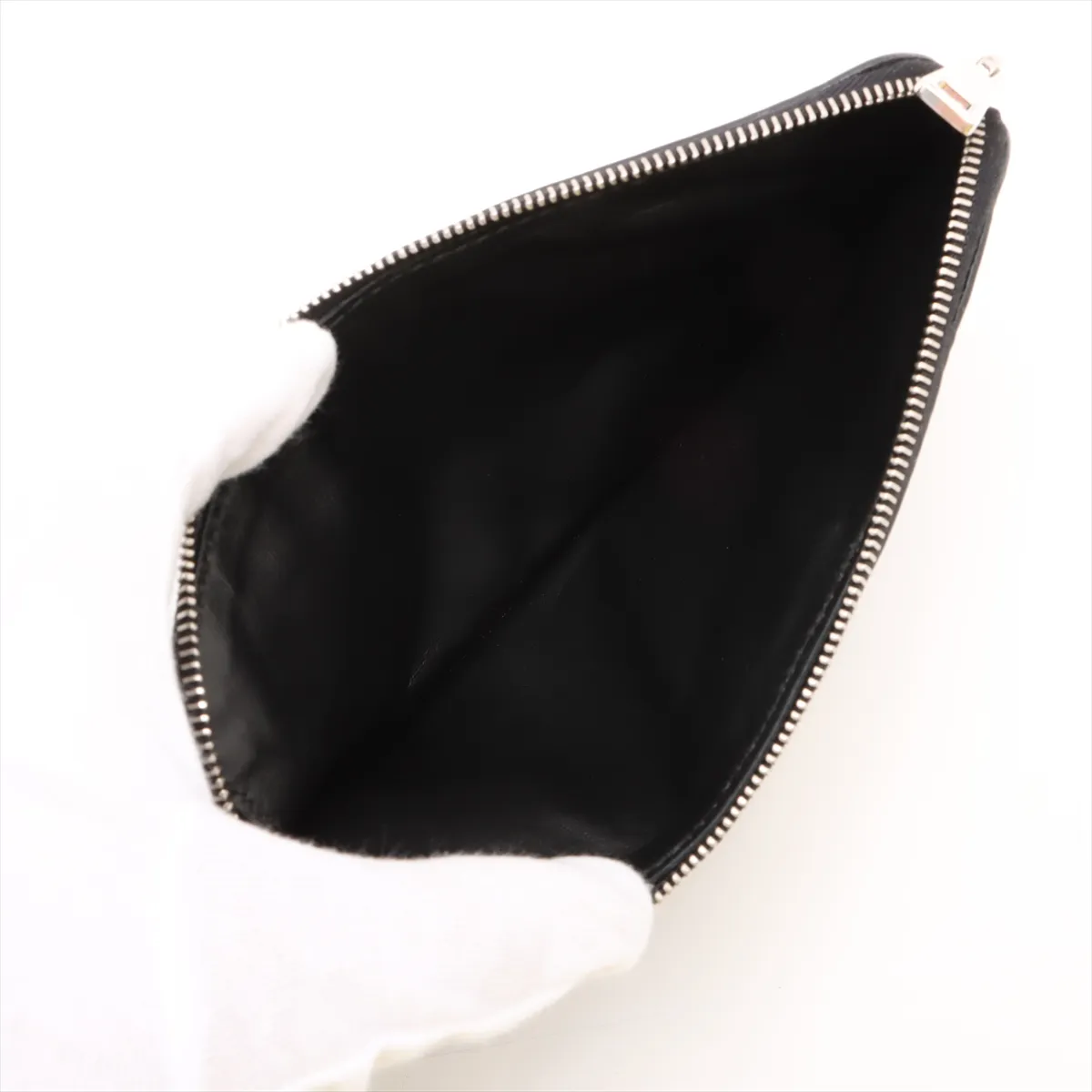 Leather Shoulder Bag, Black, 1BE050, Unsigned Guarantee Card — view 8