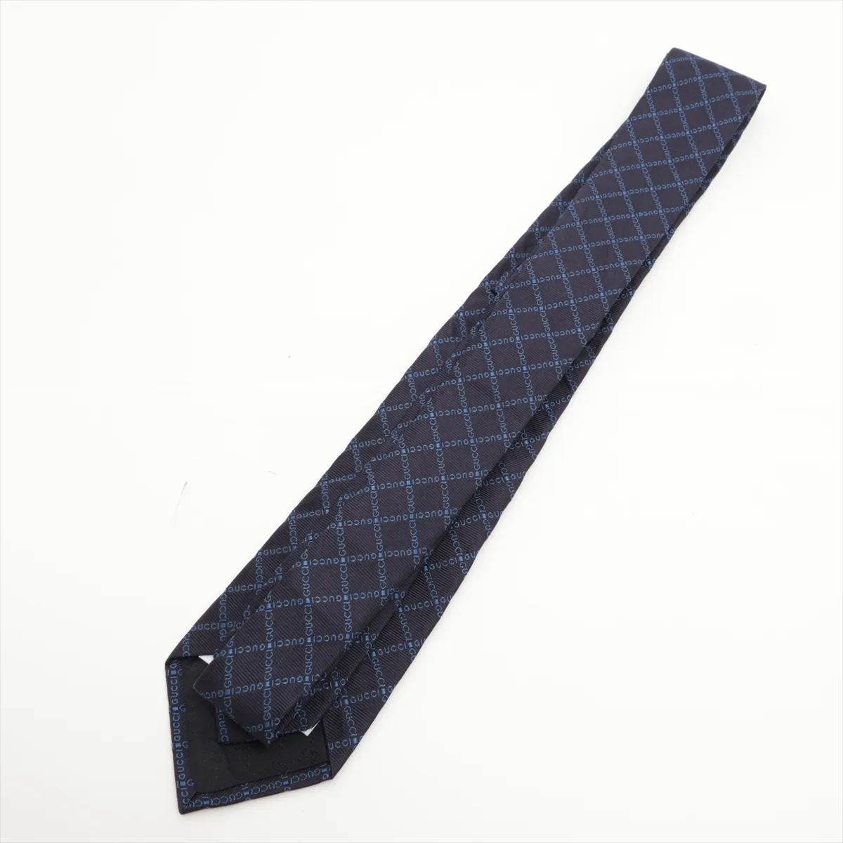 logo tie, silk, navy, — view 2
