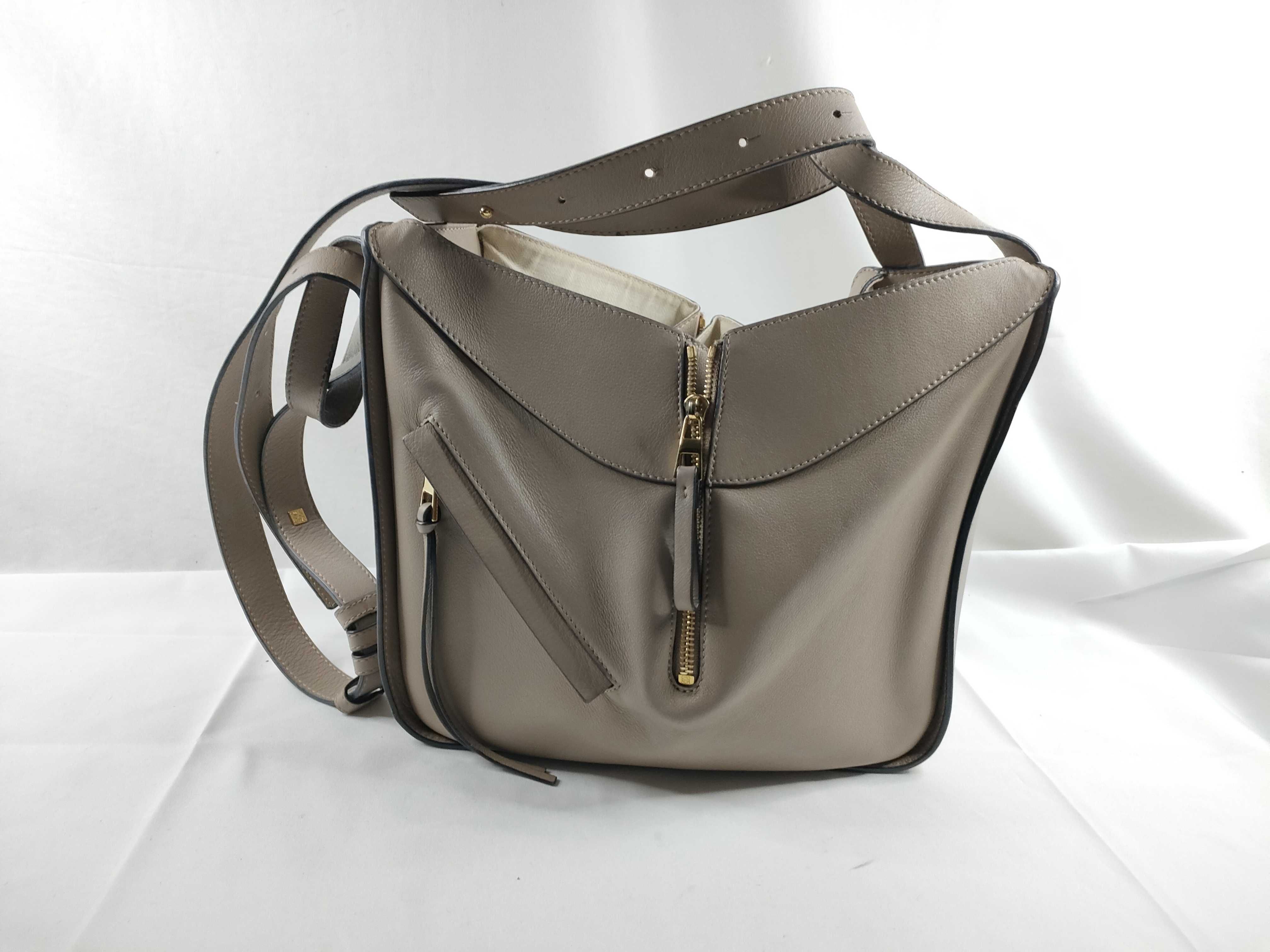 Hammock Small Leather Bag, Beige Handbag