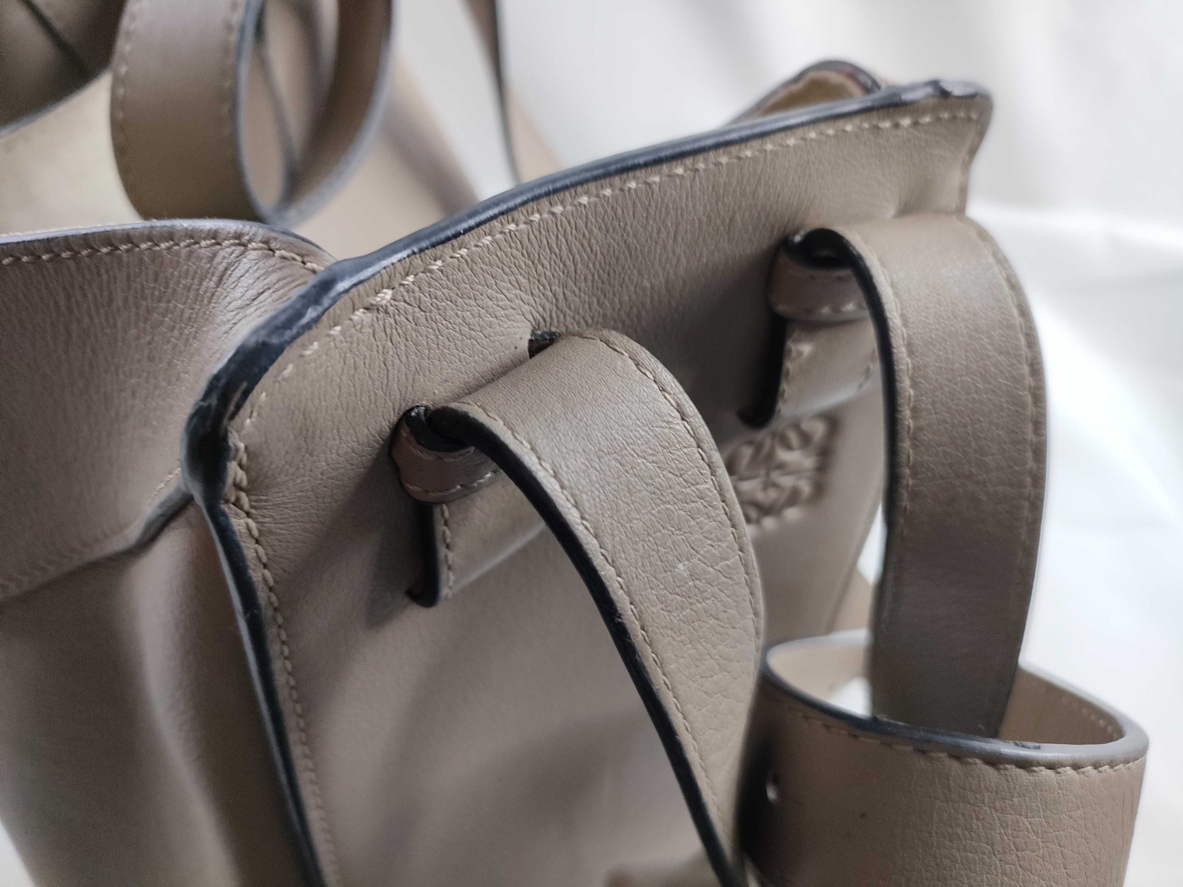 Hammock Small Leather Bag, Beige Handbag — view 7