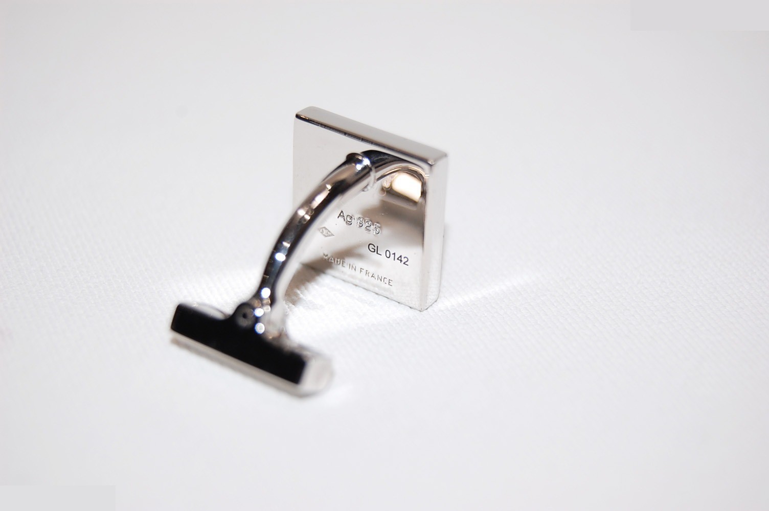 Damier (precious metal) cufflinks and tie clip, 925 sterling silver / 14.6g — view 4