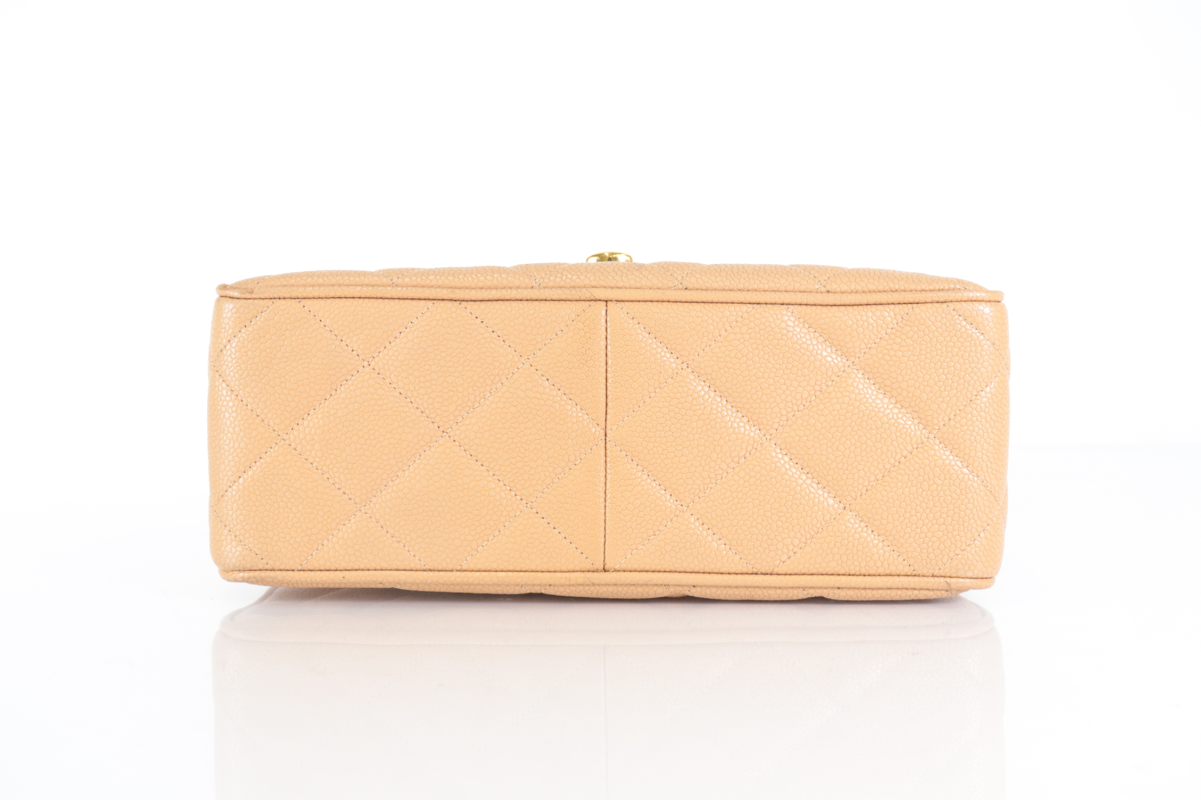 Large Coco Caviar Chain Shoulder Bag, Beige, Series 3 — view 6