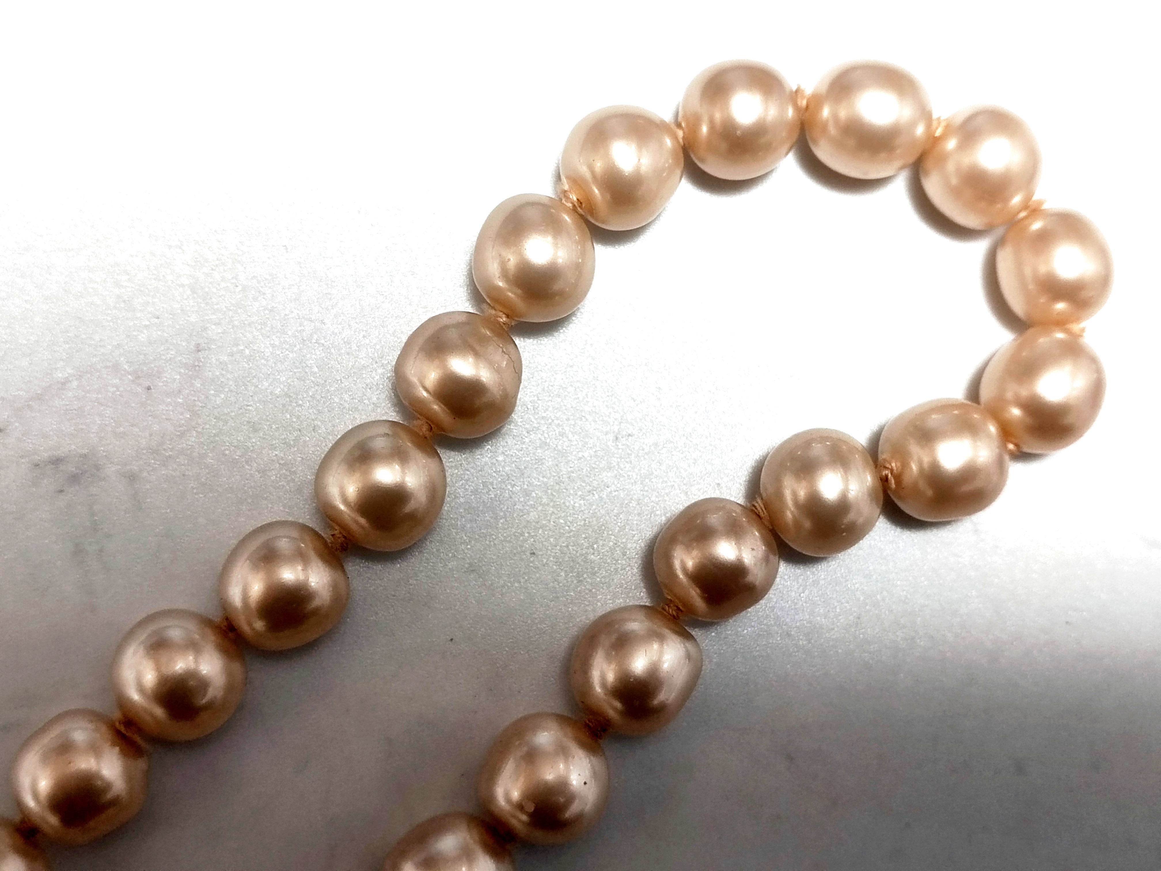 Coco Mark Turnlock 96P Faux Pearl Necklace — view 6