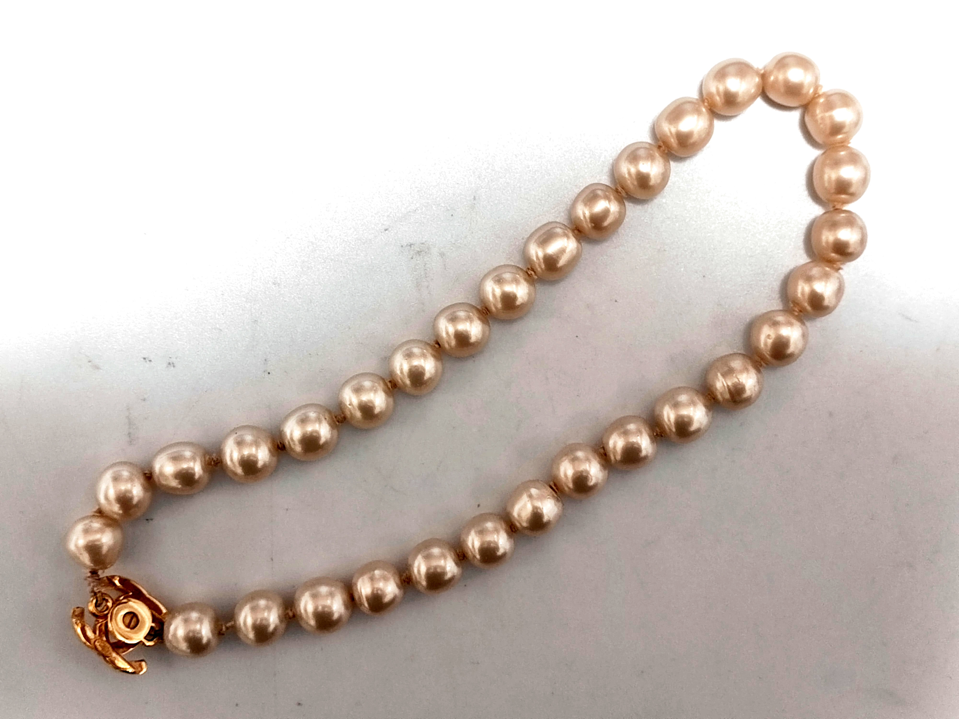 Coco Mark Turnlock 96P Faux Pearl Necklace — view 7