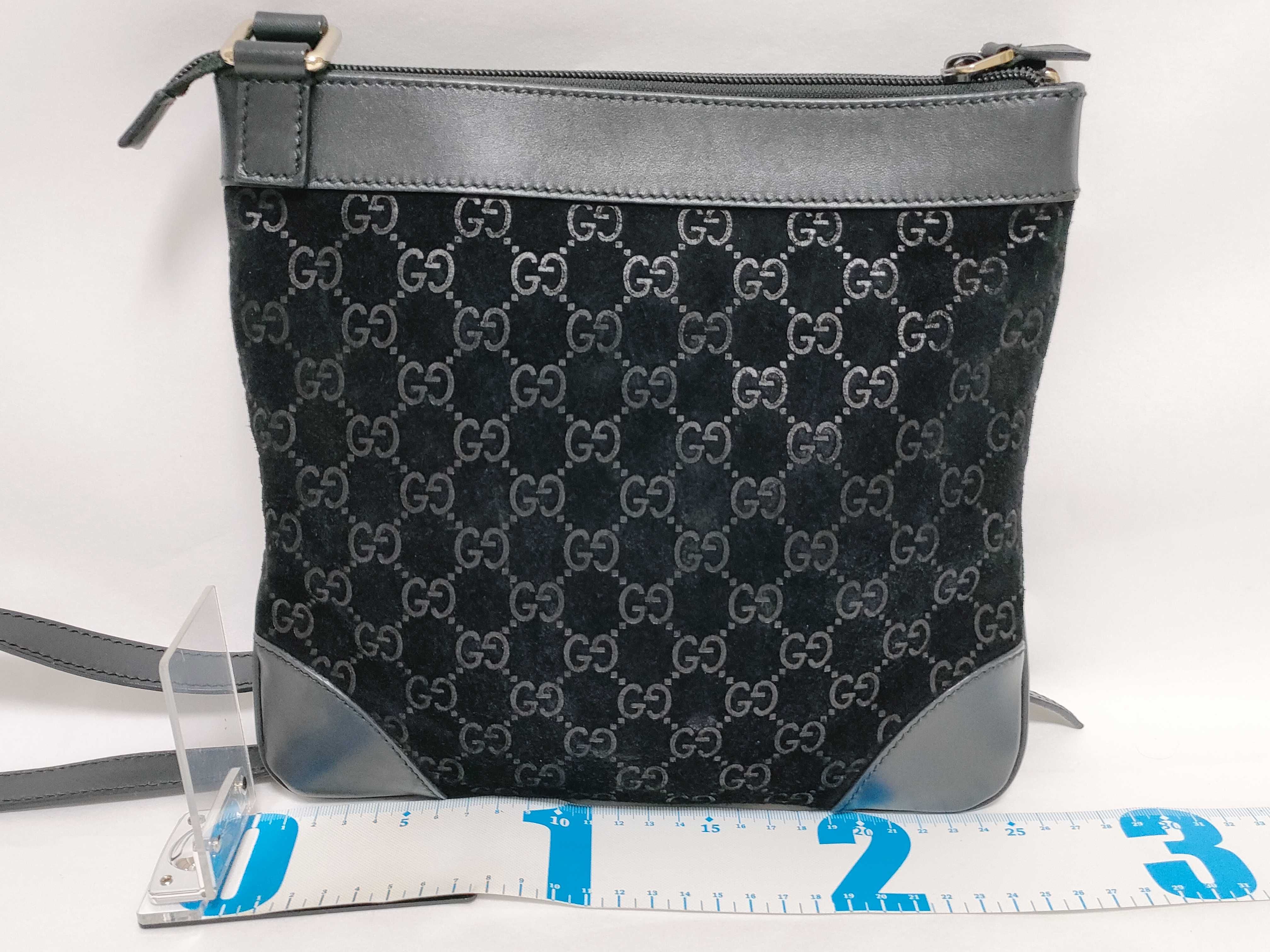 Guccissima Suede Shoulder Bag, Black — view 2