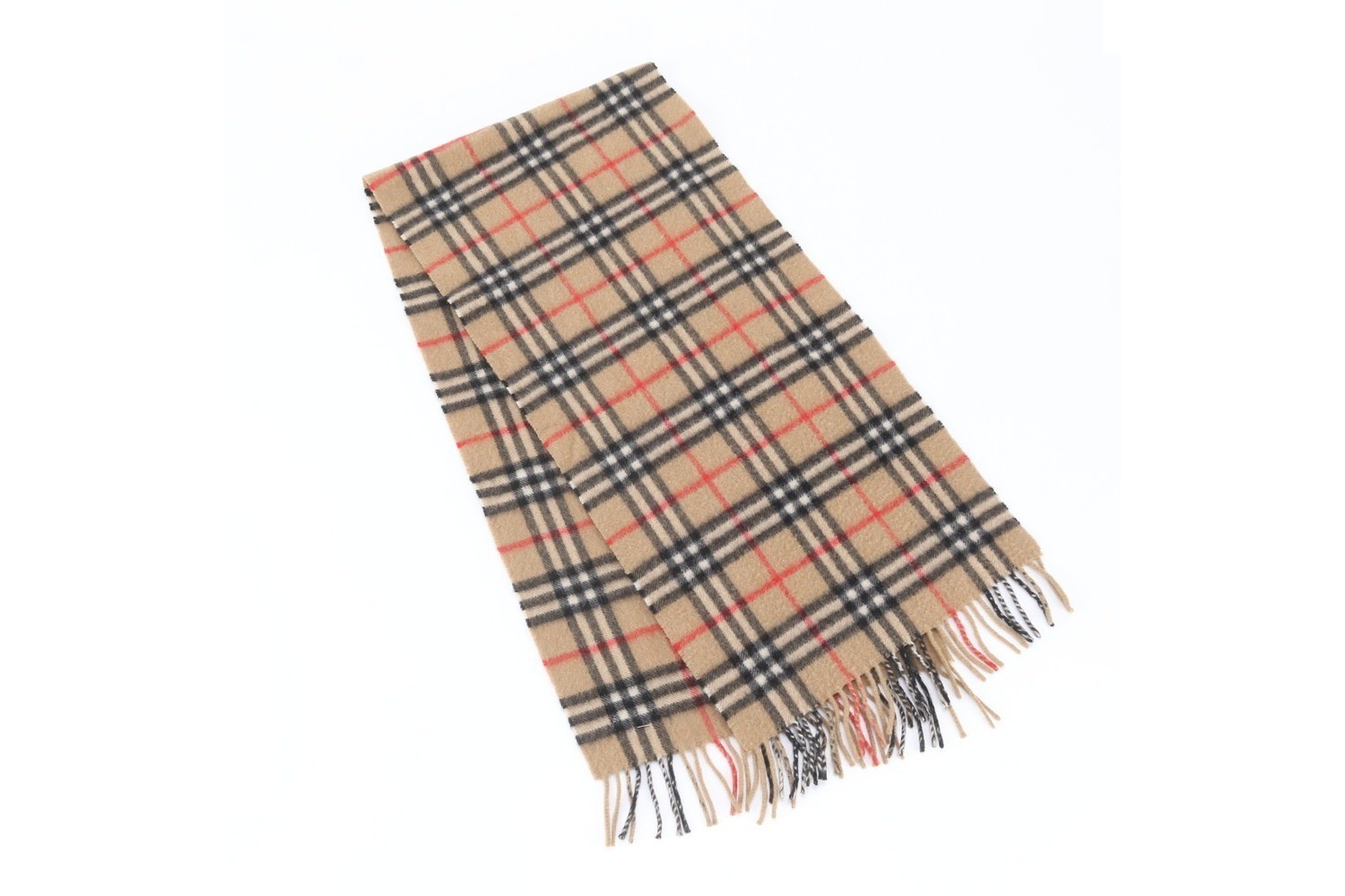 Tag attached, 100% cashmere, Nova Check pattern scarf. — view 2
