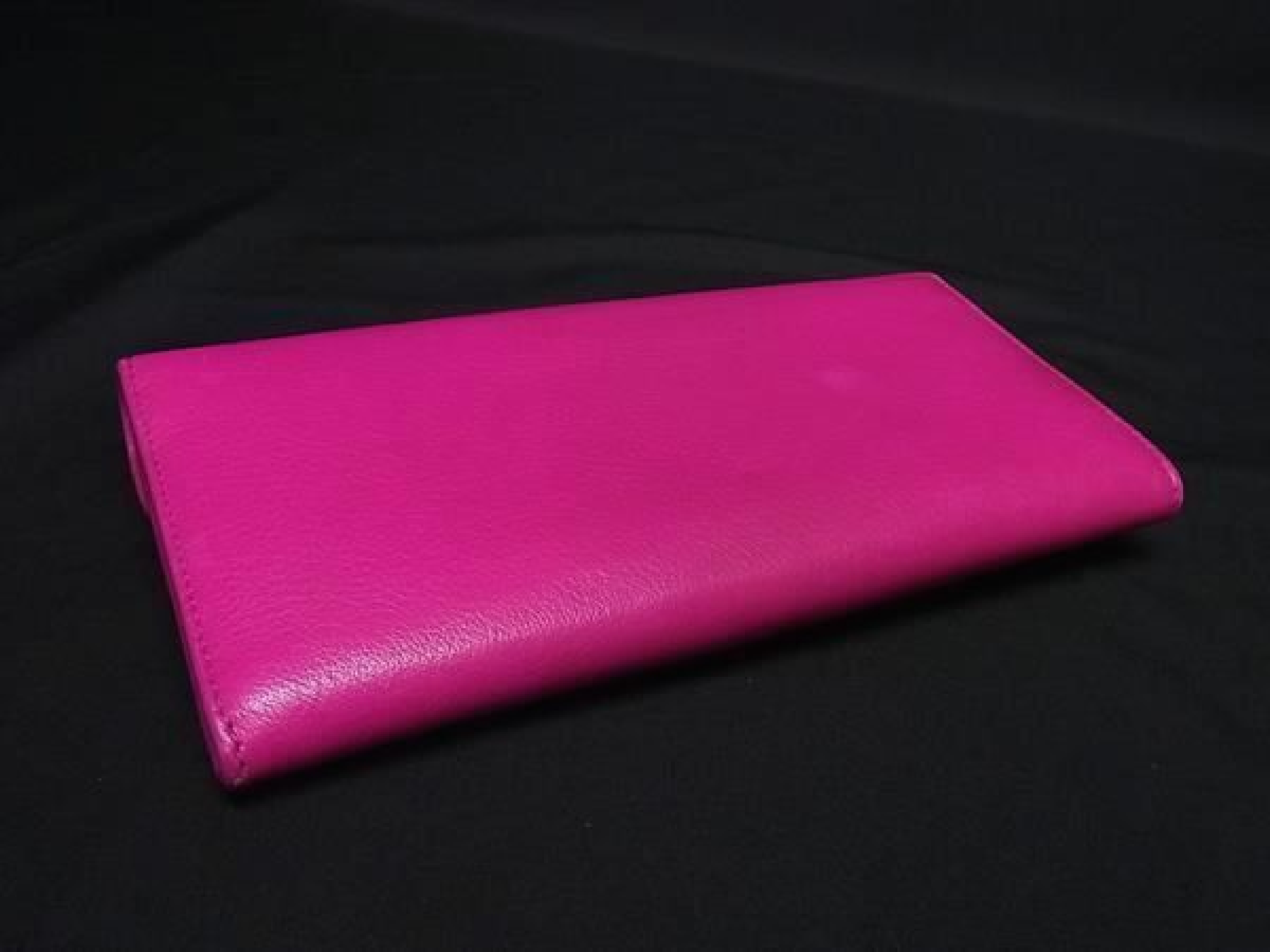 499207 Paper Leather Bi-fold Long Wallet, Billfold, Coin Purse, Women's, Magenta Pink (FY3038) — view 2