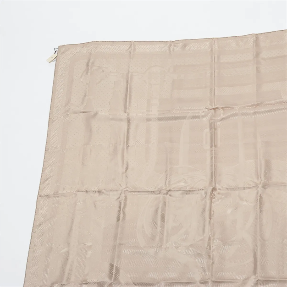 Carre Geant Coaching Scarf, Silk/Linen, with some wear, snags, and a slight perfume scent. Carre 135. — view 2