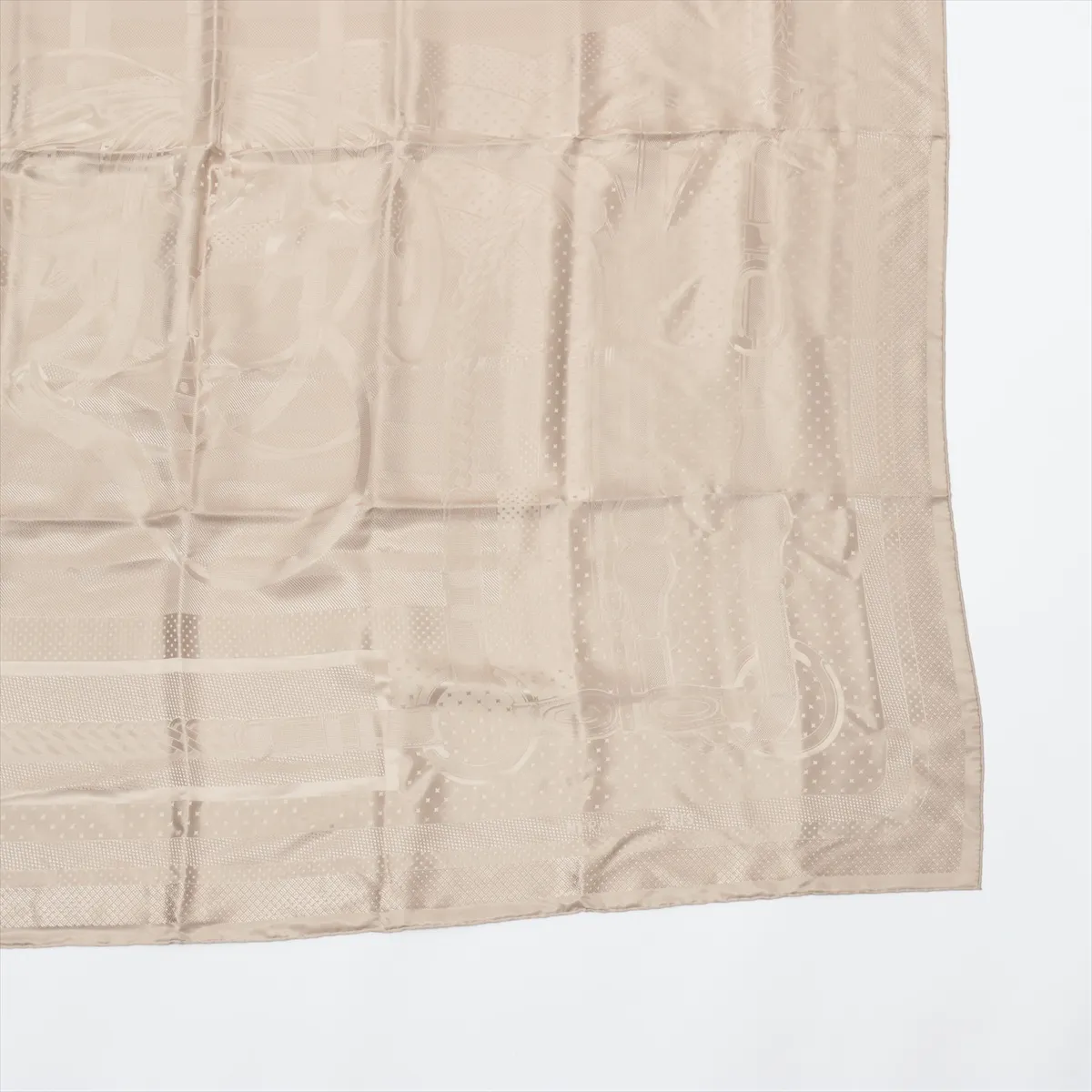 Carre Geant Coaching Scarf, Silk/Linen, with some wear, snags, and a slight perfume scent. Carre 135. — view 4