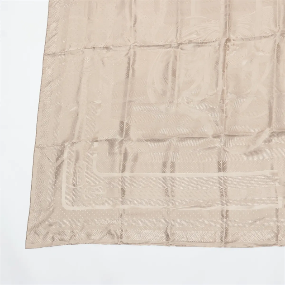 Carre Geant Coaching Scarf, Silk/Linen, with some wear, snags, and a slight perfume scent. Carre 135. — view 5