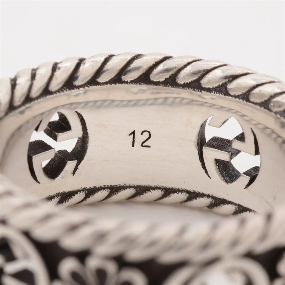 Interlocking G Flower Ring 12 925 5.9g Silver — view 5